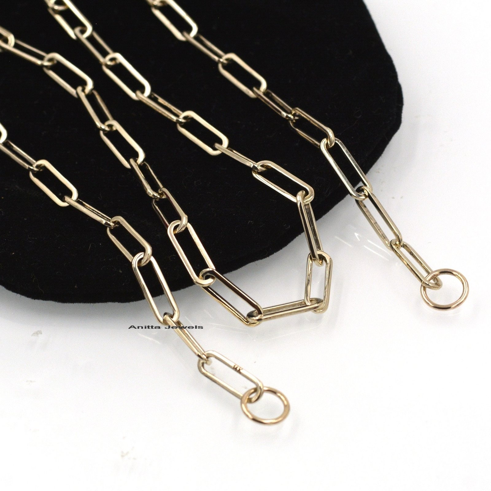 Handmade 14k Yellow Gold Paperclip Chain Necklace (12x4MM) - Anitta Jewels | SKU: etsy_1041523040 Handmade 14k Yellow Gold Paperclip Chain Necklace (12x4MM) - Anitta Jewels | SKU: etsy_1041523040