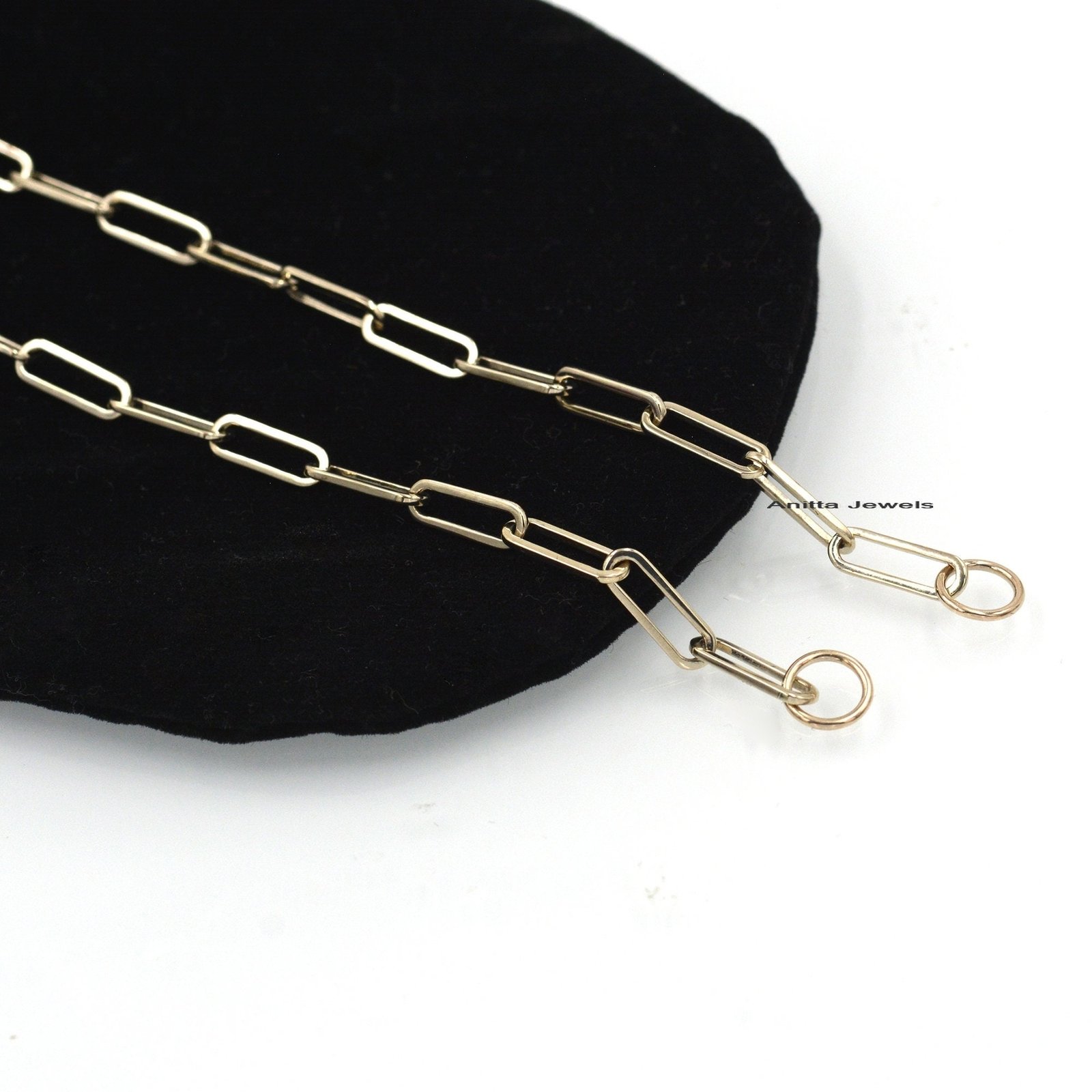 Handmade 14k Yellow Gold Paperclip Chain Necklace (12x4MM) - View 6 - Anitta Jewels | SKU: etsy_1042048036 Handmade 14k Yellow Gold Paperclip Chain Necklace (12x4MM) - View 6 - Anitta Jewels | SKU: etsy_1042048036