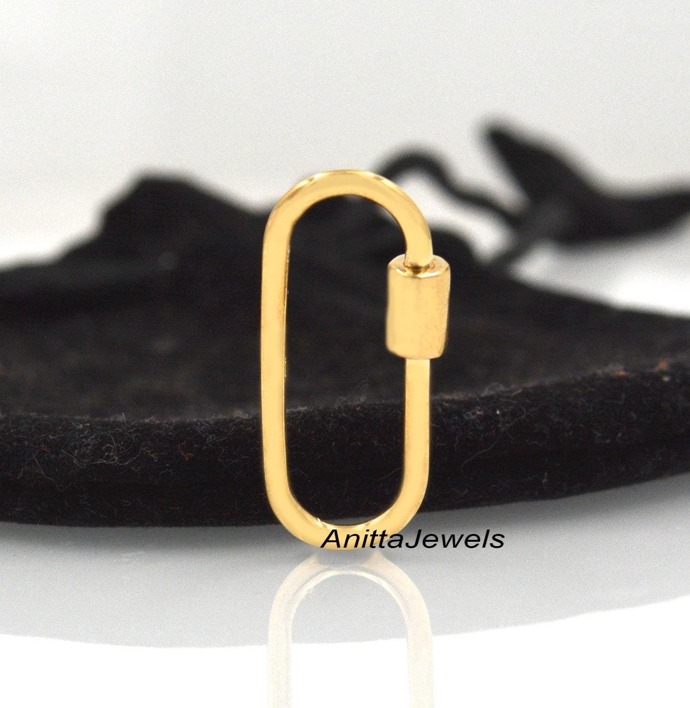 Handmade 18k Gold Carabiner Lock: Pendant Clasp - Anitta Jewels | SKU: etsy_880447520 Handmade 18k Gold Carabiner Lock: Pendant Clasp - Anitta Jewels | SKU: etsy_880447520