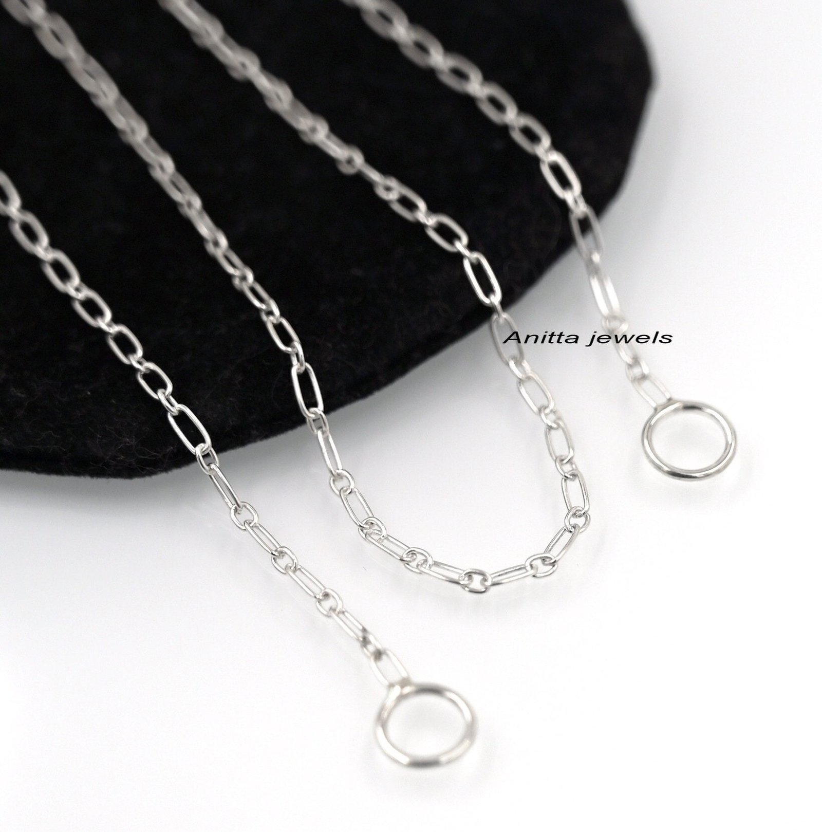 Handmade 925 Silver Chain Necklace: Curb, Cable, Paperclip - 16 Inch - View 4 - Anitta Jewels | SKU: etsy_1456853478 Handmade 925 Silver Chain Necklace: Curb, Cable, Paperclip - 16 Inch - View 4 - Anitta Jewels | SKU: etsy_1456853478