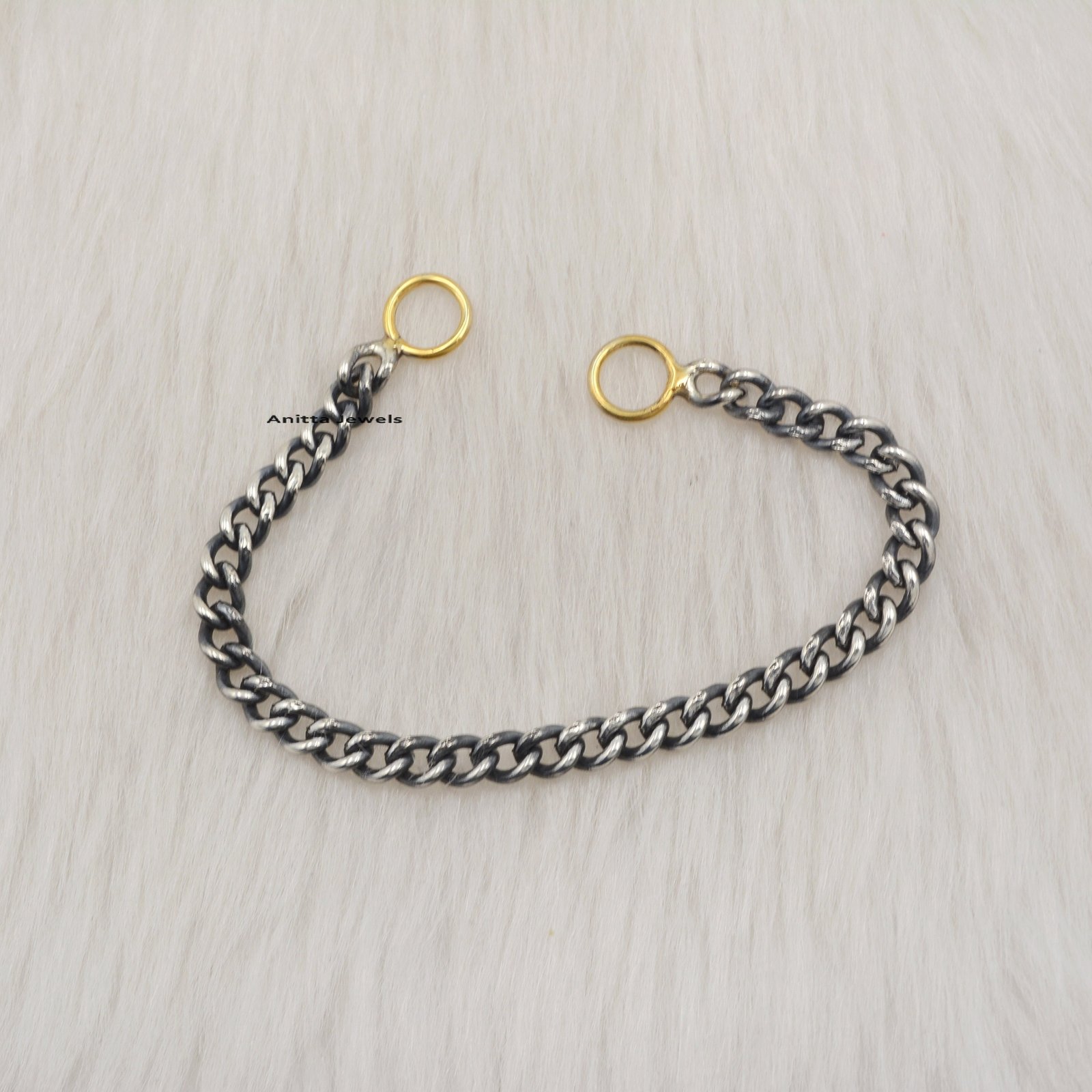 Handmade 925 Silver Curb Chain Necklace with Carabiner Clasp - View 6 - Anitta Jewels | SKU: etsy_1090838483 Handmade 925 Silver Curb Chain Necklace with Carabiner Clasp - View 6 - Anitta Jewels | SKU: etsy_1090838483