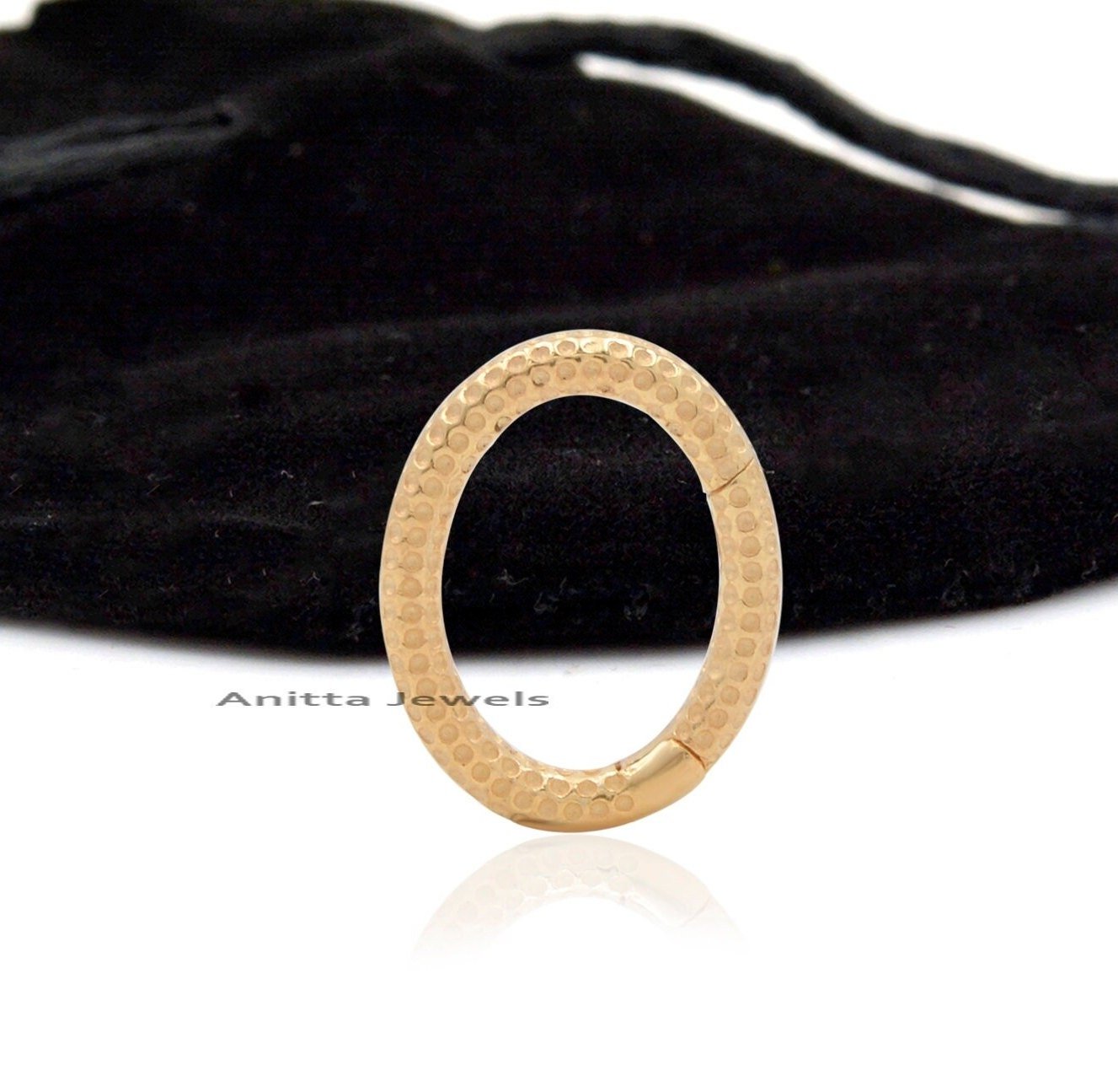 Handmade 925 Silver Dotted Oval Enhancer Charm Holder - View 2 - Anitta Jewels | SKU: etsy_1096837954 Handmade 925 Silver Dotted Oval Enhancer Charm Holder - View 2 - Anitta Jewels | SKU: etsy_1096837954