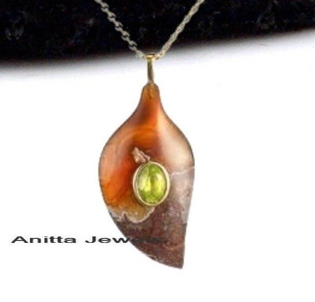 Handmade 925 Silver Leaf Pendant: 14K Plated Peridot Gemstone - View 2 - Anitta Jewels | SKU: etsy_1491280444 Handmade 925 Silver Leaf Pendant: 14K Plated Peridot Gemstone - View 2 - Anitta Jewels | SKU: etsy_1491280444