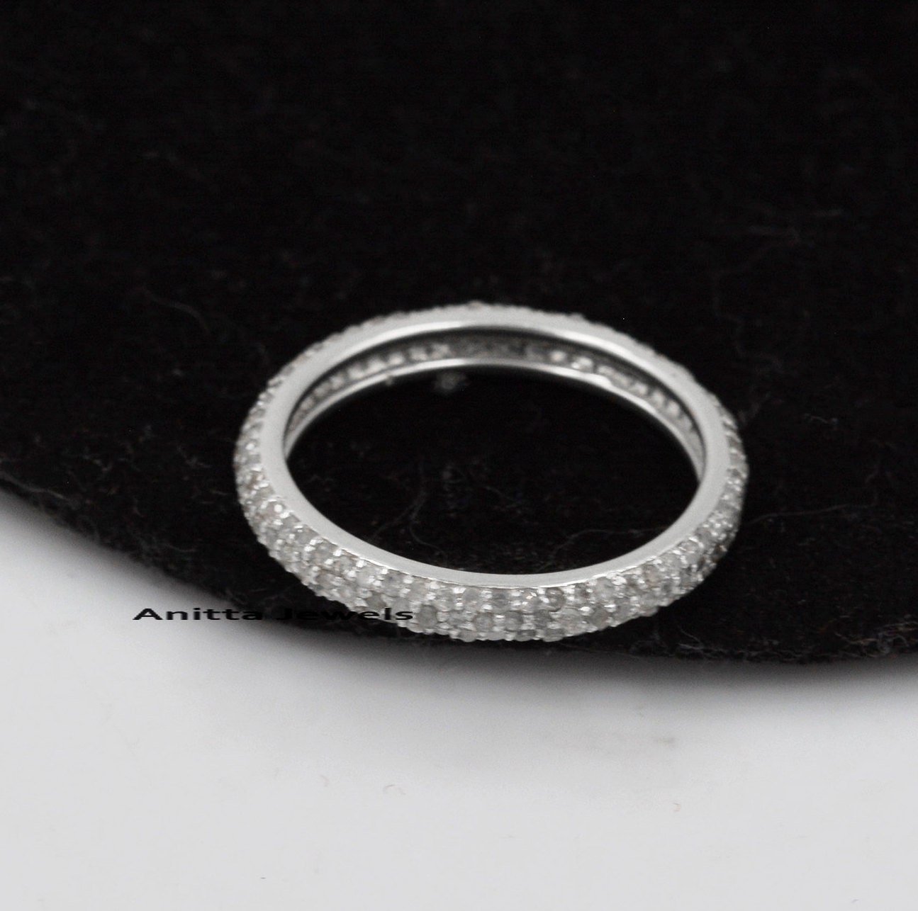 Handmade 925 Silver Moissanite Full Eternity Wedding Band - Anitta Jewels | SKU: etsy_1076924084 Handmade 925 Silver Moissanite Full Eternity Wedding Band - Anitta Jewels | SKU: etsy_1076924084