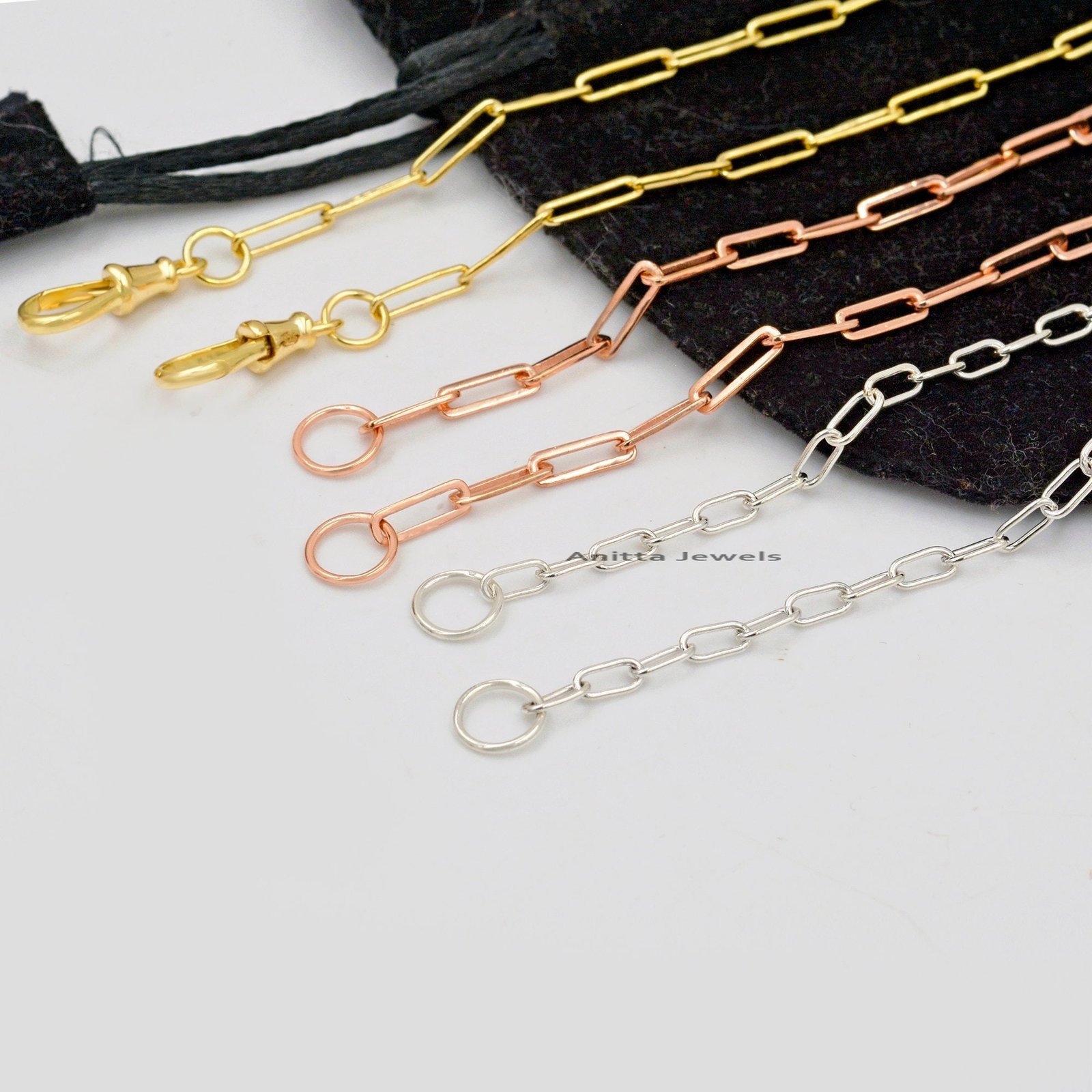 Handmade 925 Silver Paperclip Chain Necklace with Swivel Lock - Anitta Jewels | SKU: etsy_1310902708 Handmade 925 Silver Paperclip Chain Necklace with Swivel Lock - Anitta Jewels | SKU: etsy_1310902708
