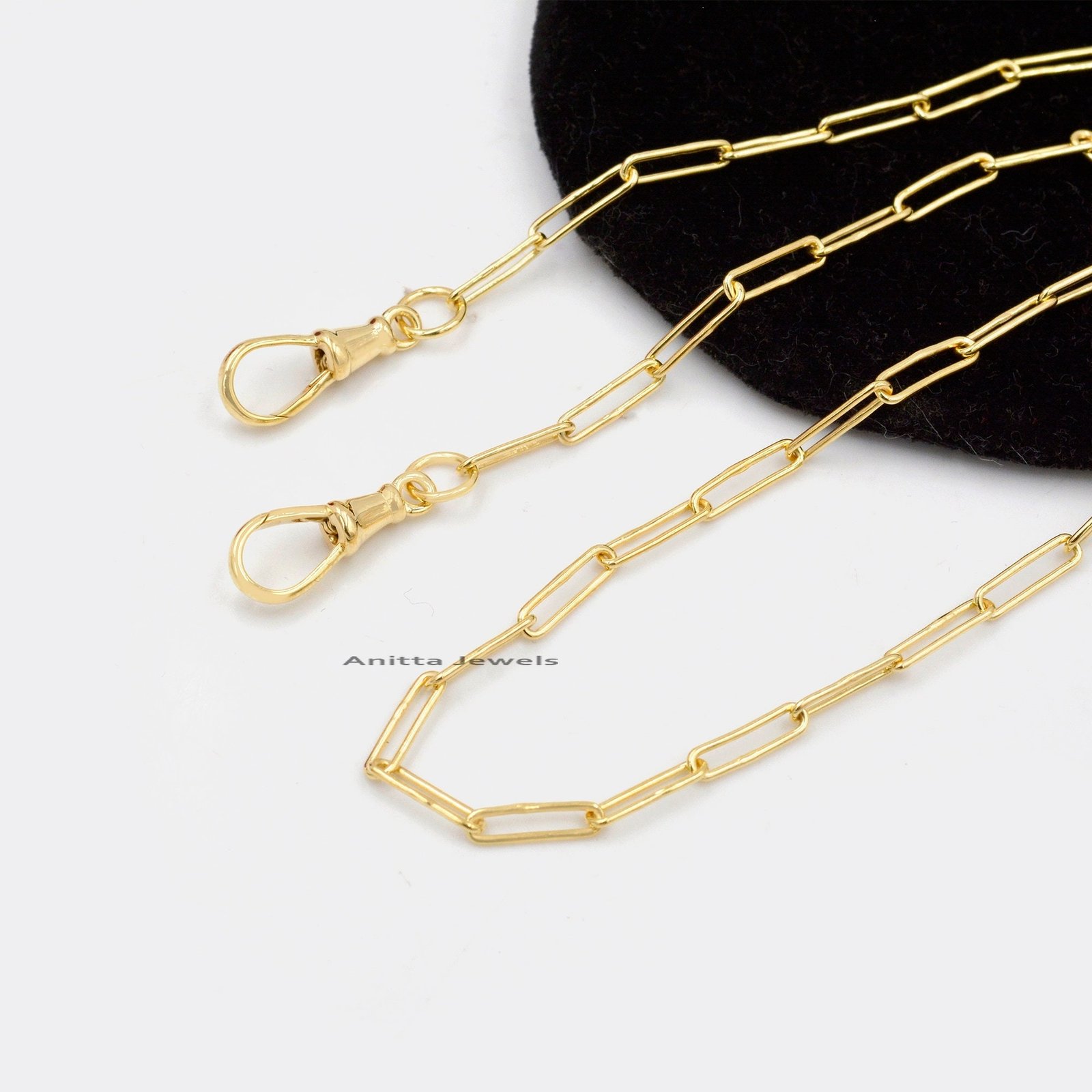 Handmade 925 Silver Paperclip Chain Necklace with Swivel Lock - View 3 - Anitta Jewels | SKU: etsy_1310902708 Handmade 925 Silver Paperclip Chain Necklace with Swivel Lock - View 3 - Anitta Jewels | SKU: etsy_1310902708