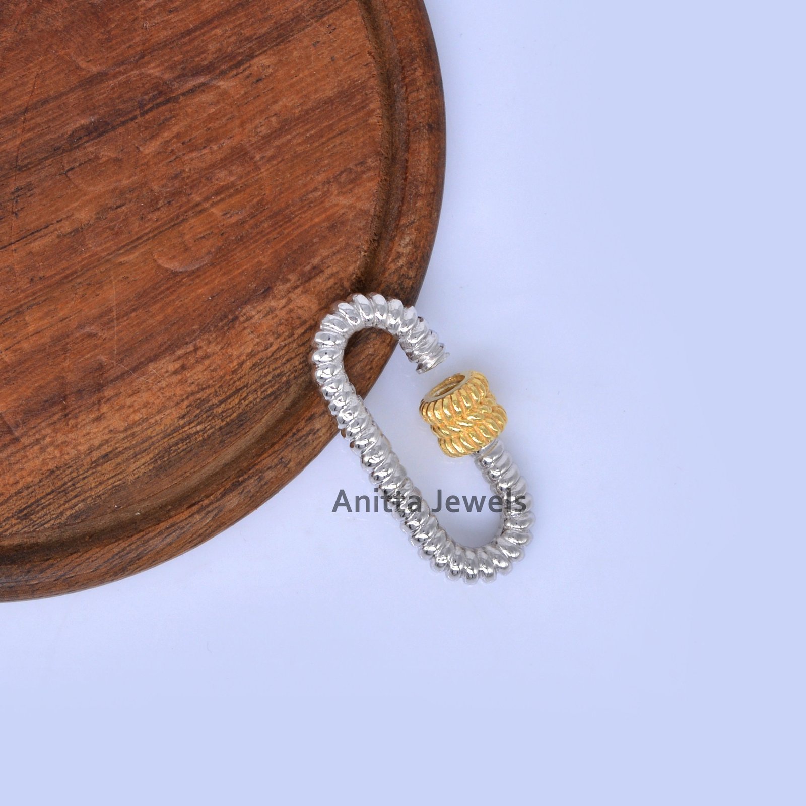 Handmade 925 Silver Twisted Carabiner Lock - View 7 - Anitta Jewels | SKU: etsy_1051368687 Handmade 925 Silver Twisted Carabiner Lock - View 7 - Anitta Jewels | SKU: etsy_1051368687