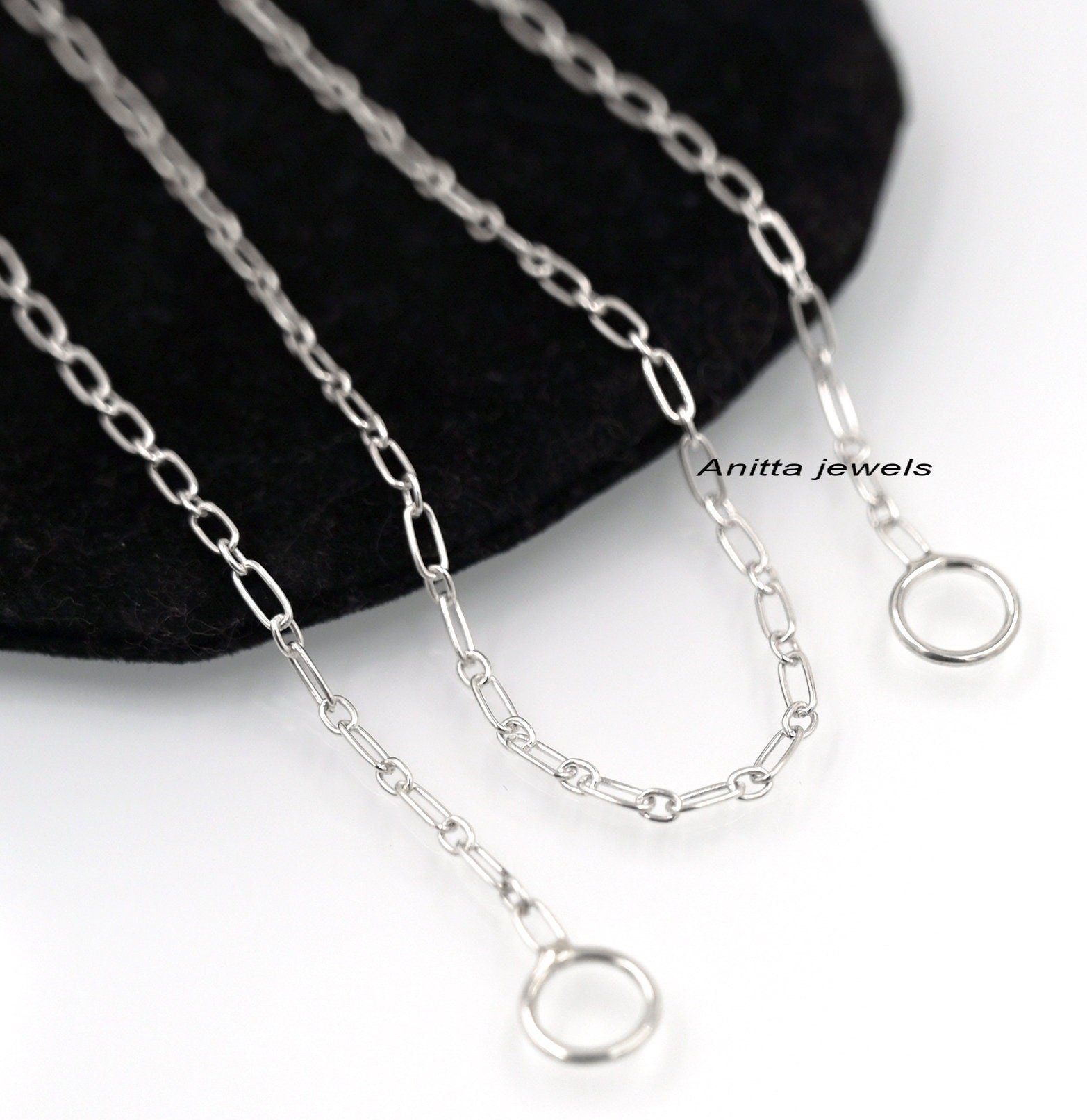 Handmade 925 Sterling Silver Oval Link Chain Necklace - View 2 - Anitta Jewels | SKU: etsy_932005038 Handmade 925 Sterling Silver Oval Link Chain Necklace - View 2 - Anitta Jewels | SKU: etsy_932005038