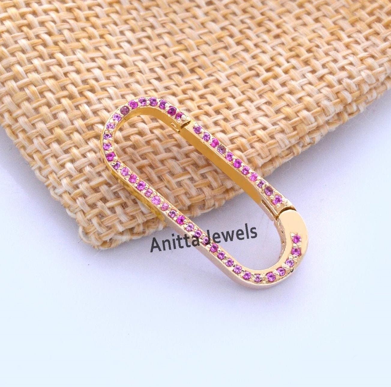 Handmade 9K Gold Charm Holder: Turquoise Diamond Enhancer - View 2 - Anitta Jewels | SKU: etsy_1045658556 Handmade 9K Gold Charm Holder: Turquoise Diamond Enhancer - View 2 - Anitta Jewels | SKU: etsy_1045658556