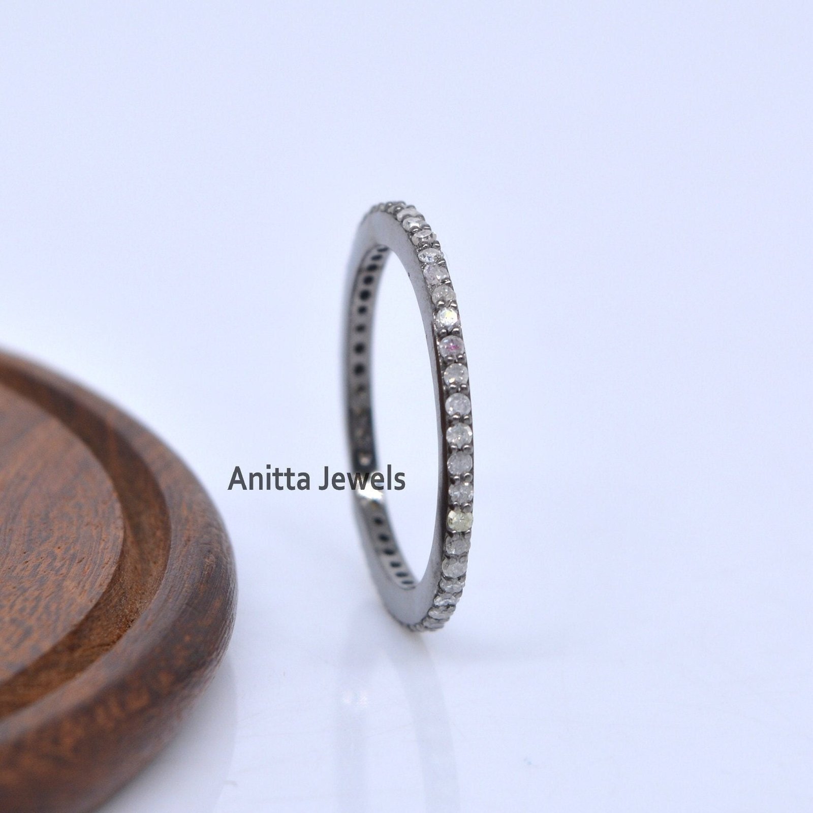 Handmade Diamond Eternity Band Ring, 925 Silver Micro Pave - Anitta Jewels | SKU: etsy_1036253312 Handmade Diamond Eternity Band Ring, 925 Silver Micro Pave - Anitta Jewels | SKU: etsy_1036253312