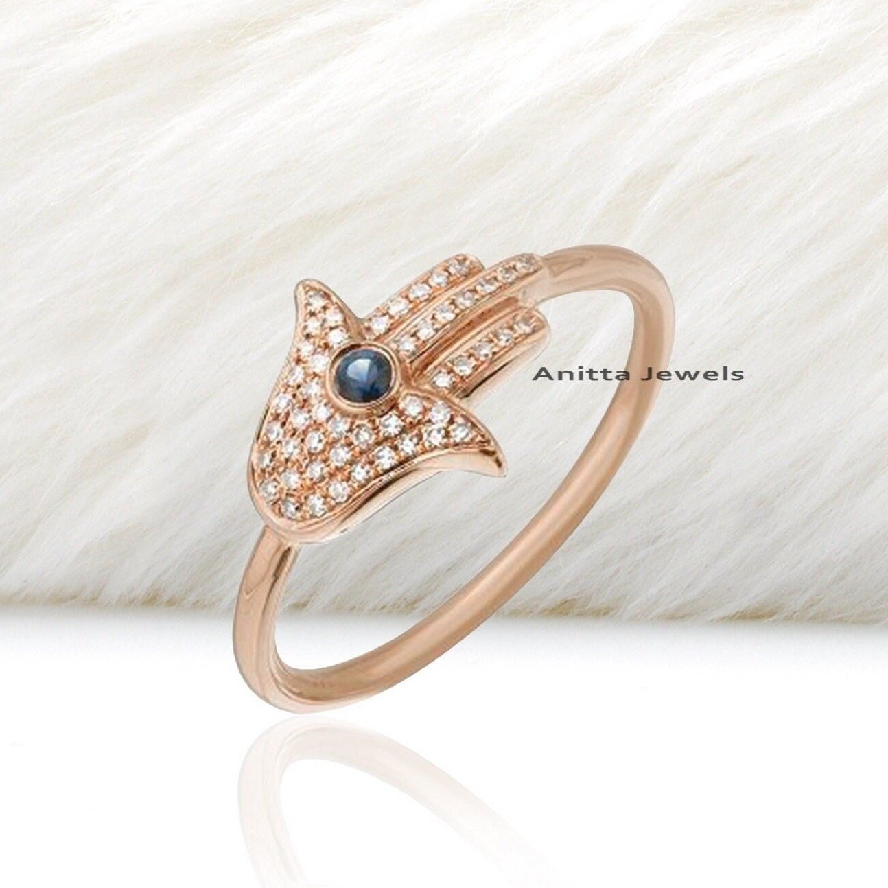 Handmade Diamond Hamsa Ring: 925 Silver Protection Ring - Anitta Jewels | SKU: etsy_1194130608 Handmade Diamond Hamsa Ring: 925 Silver Protection Ring - Anitta Jewels | SKU: etsy_1194130608