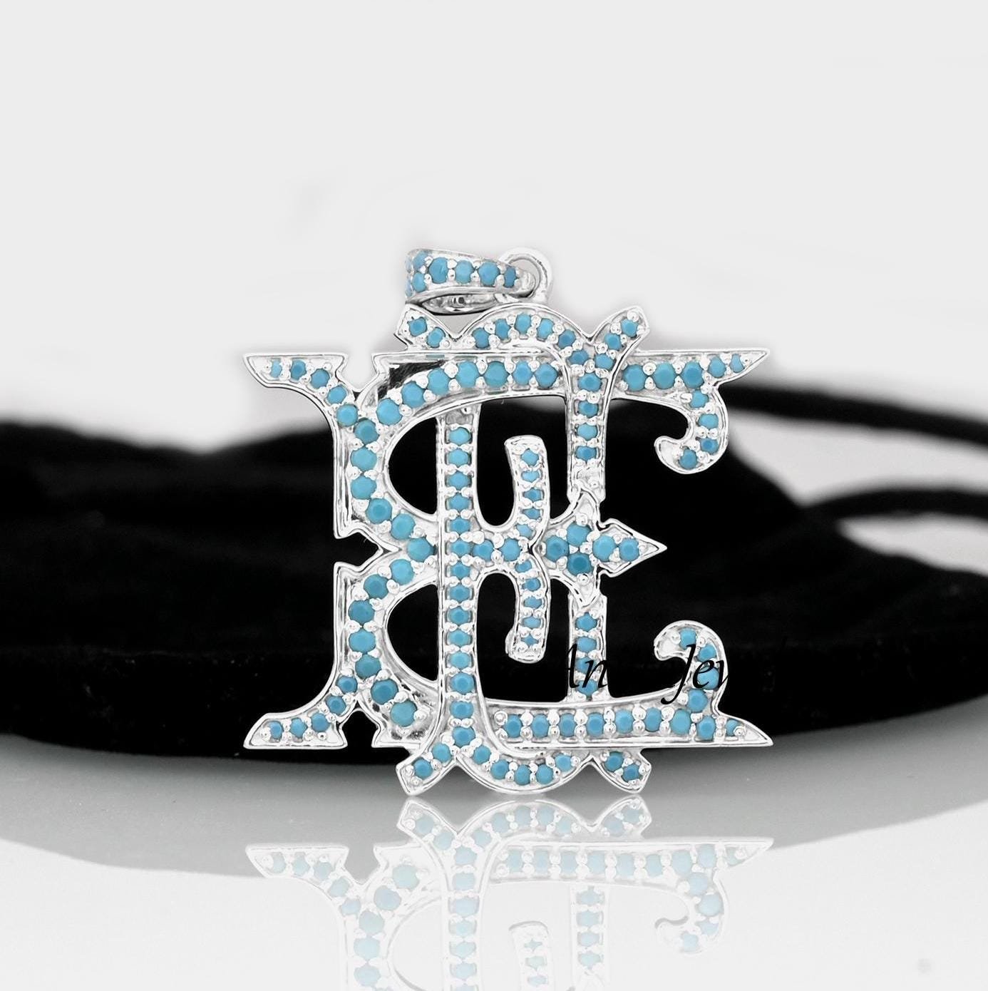 Handmade Diamond Initial Pendant: 925 Silver Letter Monogram - View 2 - Anitta Jewels | SKU: etsy_982275518 Handmade Diamond Initial Pendant: 925 Silver Letter Monogram - View 2 - Anitta Jewels | SKU: etsy_982275518