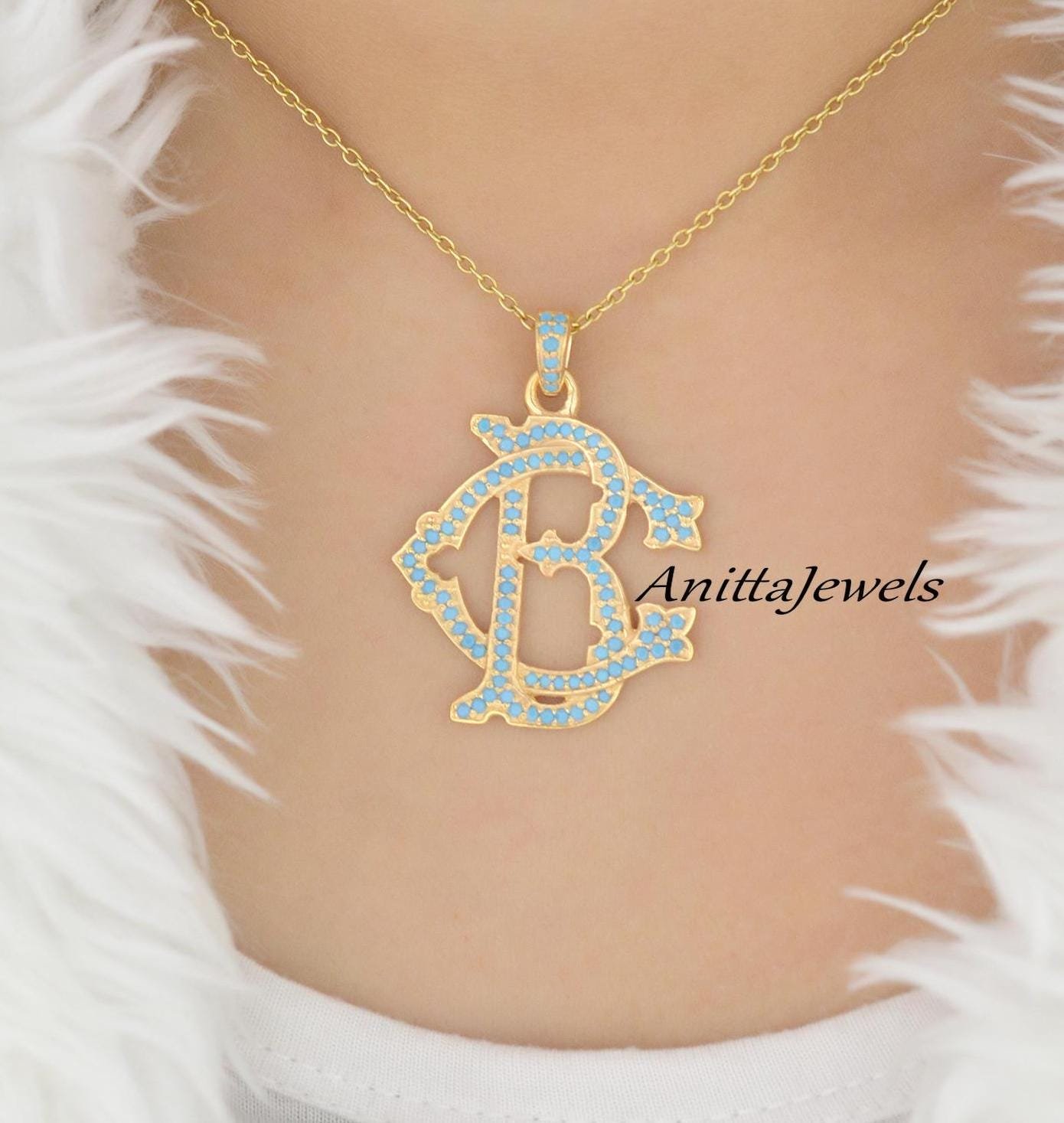 Handmade Diamond Initial Pendant: 925 Silver Letter Monogram - View 5 - Anitta Jewels | SKU: etsy_982275518 Handmade Diamond Initial Pendant: 925 Silver Letter Monogram - View 5 - Anitta Jewels | SKU: etsy_982275518