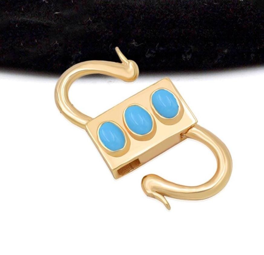 Handmade Gemstone Padlock Pendant: 14k Gold-Plated Silver Connector - View 3 - Anitta Jewels | SKU: etsy_711207711 Handmade Gemstone Padlock Pendant: 14k Gold-Plated Silver Connector - View 3 - Anitta Jewels | SKU: etsy_711207711