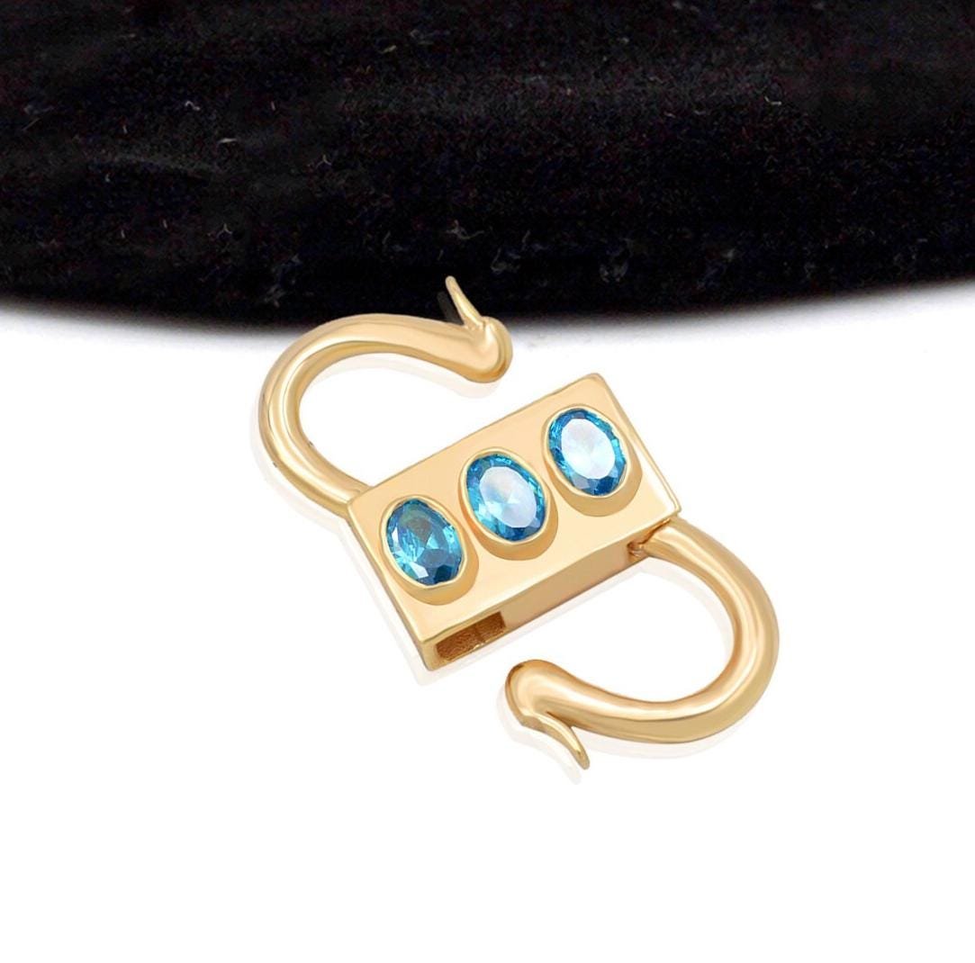 Handmade Gemstone Padlock Pendant: 14k Gold-Plated Silver Connector - View 5 - Anitta Jewels | SKU: etsy_711207711 Handmade Gemstone Padlock Pendant: 14k Gold-Plated Silver Connector - View 5 - Anitta Jewels | SKU: etsy_711207711