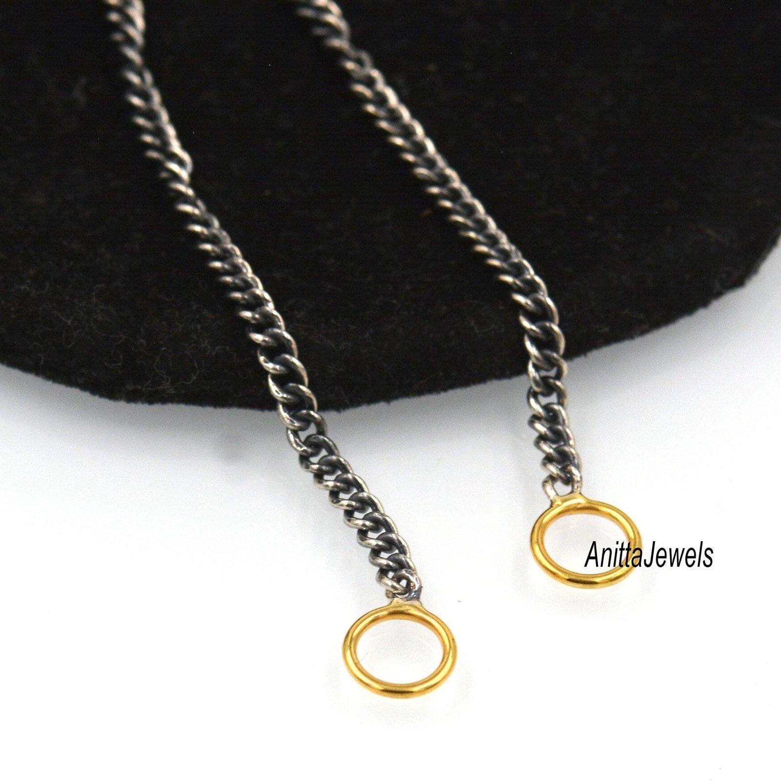 Handmade Oxidized 925 Silver Curb Chain Necklace - 3MM Link - Anitta Jewels | SKU: etsy_1100673135 Handmade Oxidized 925 Silver Curb Chain Necklace - 3MM Link - Anitta Jewels | SKU: etsy_1100673135