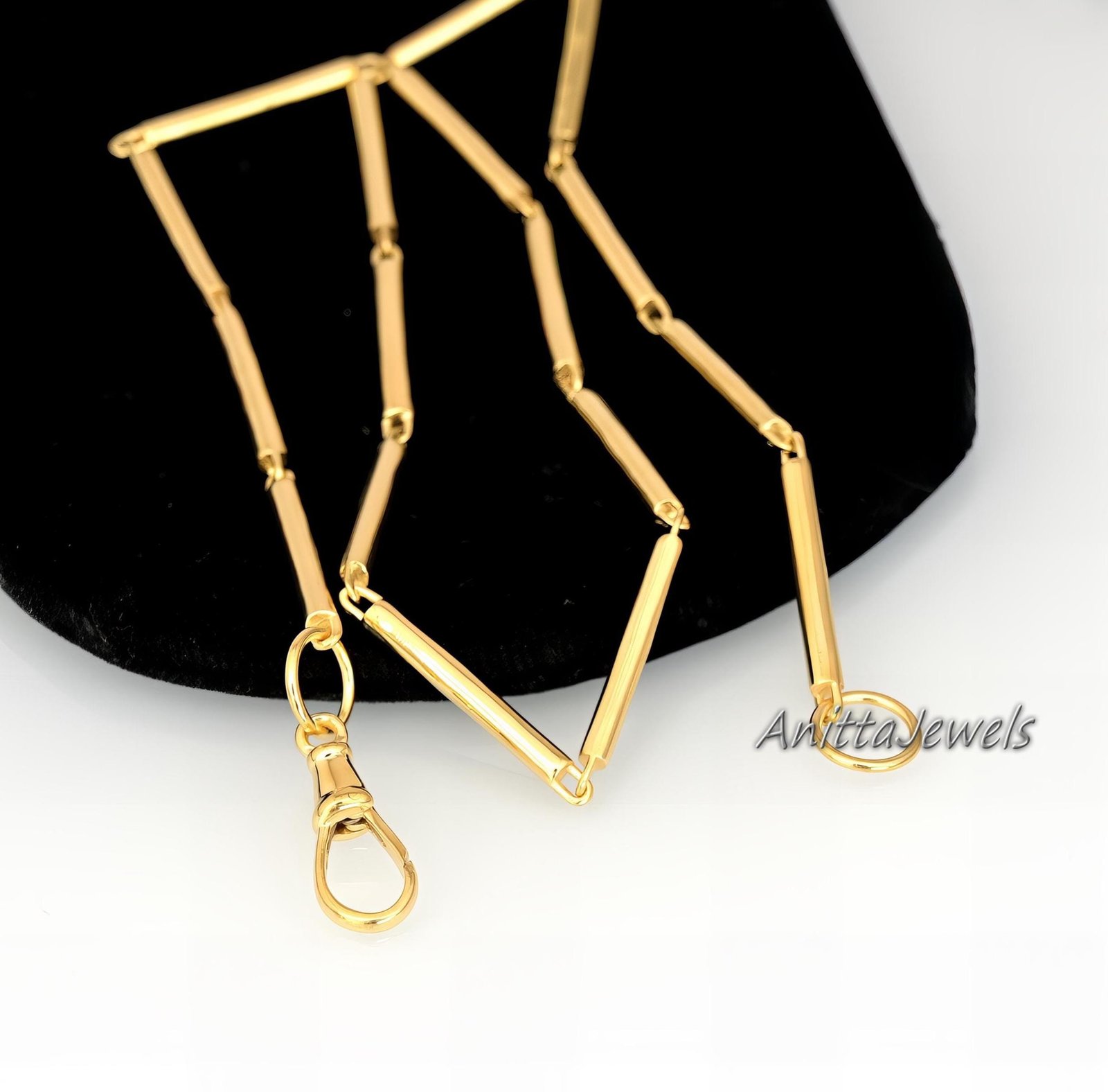 Handmade Sterling Silver Tube Bar Link Chain - Swivel Lock Necklace - View 2 - Anitta Jewels | SKU: etsy_1048243930 Handmade Sterling Silver Tube Bar Link Chain - Swivel Lock Necklace - View 2 - Anitta Jewels | SKU: etsy_1048243930