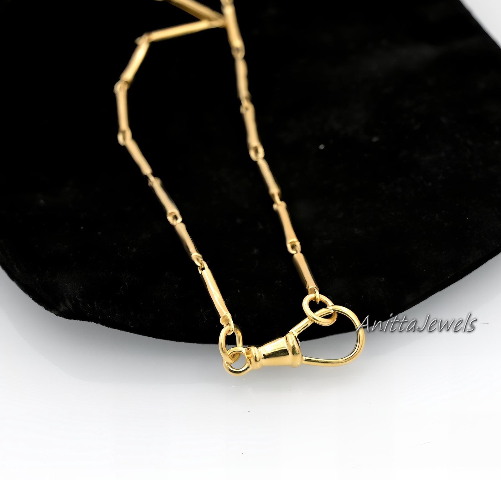 Handmade Sterling Silver Tube Bar Link Chain - Swivel Lock Necklace - View 3 - Anitta Jewels | SKU: etsy_1048243930 Handmade Sterling Silver Tube Bar Link Chain - Swivel Lock Necklace - View 3 - Anitta Jewels | SKU: etsy_1048243930