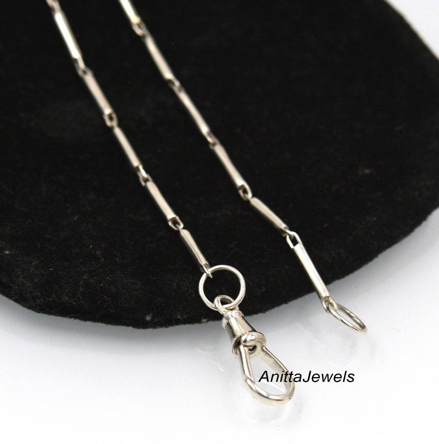 Handmade Sterling Silver Tube Bar Link Chain - Swivel Lock Necklace - View 4 - Anitta Jewels | SKU: etsy_1048243930 Handmade Sterling Silver Tube Bar Link Chain - Swivel Lock Necklace - View 4 - Anitta Jewels | SKU: etsy_1048243930