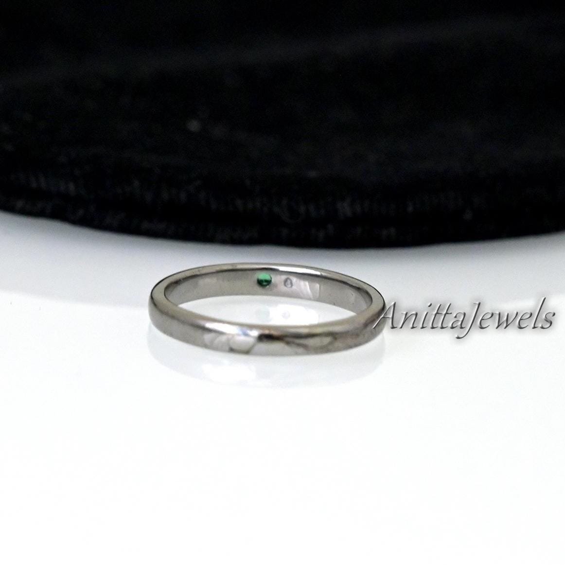 Moissanite & Ruby 14K Gold Birthstone Band Ring - View 7 - Anitta Jewels | SKU: etsy_4298648239 Moissanite & Ruby 14K Gold Birthstone Band Ring - View 7 - Anitta Jewels | SKU: etsy_4298648239