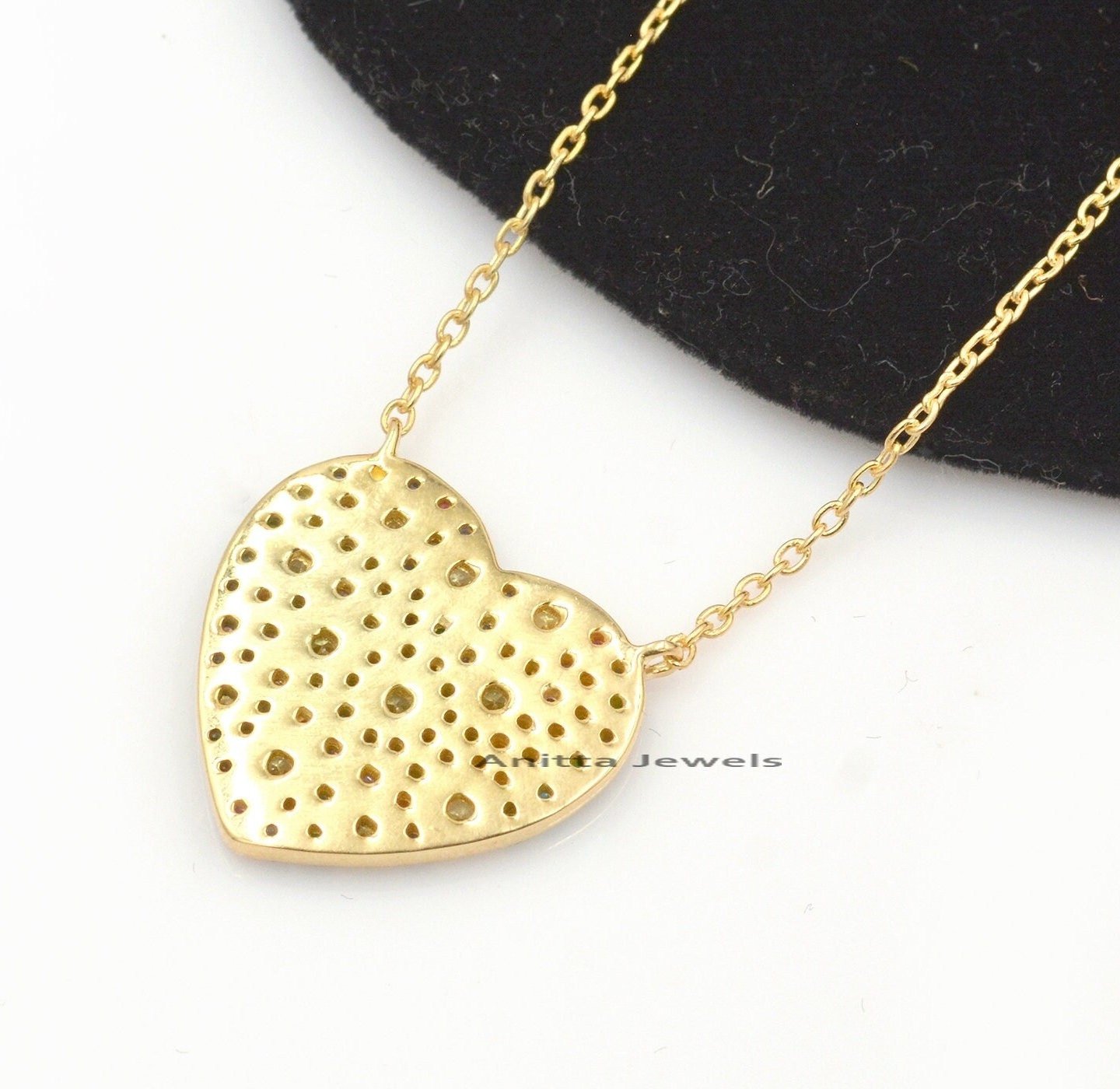 Multi Gemstone Heart Pendant Necklace: 925 Silver, 25 MM - View 2 - Anitta Jewels | SKU: etsy_1207439889 Multi Gemstone Heart Pendant Necklace: 925 Silver, 25 MM - View 2 - Anitta Jewels | SKU: etsy_1207439889