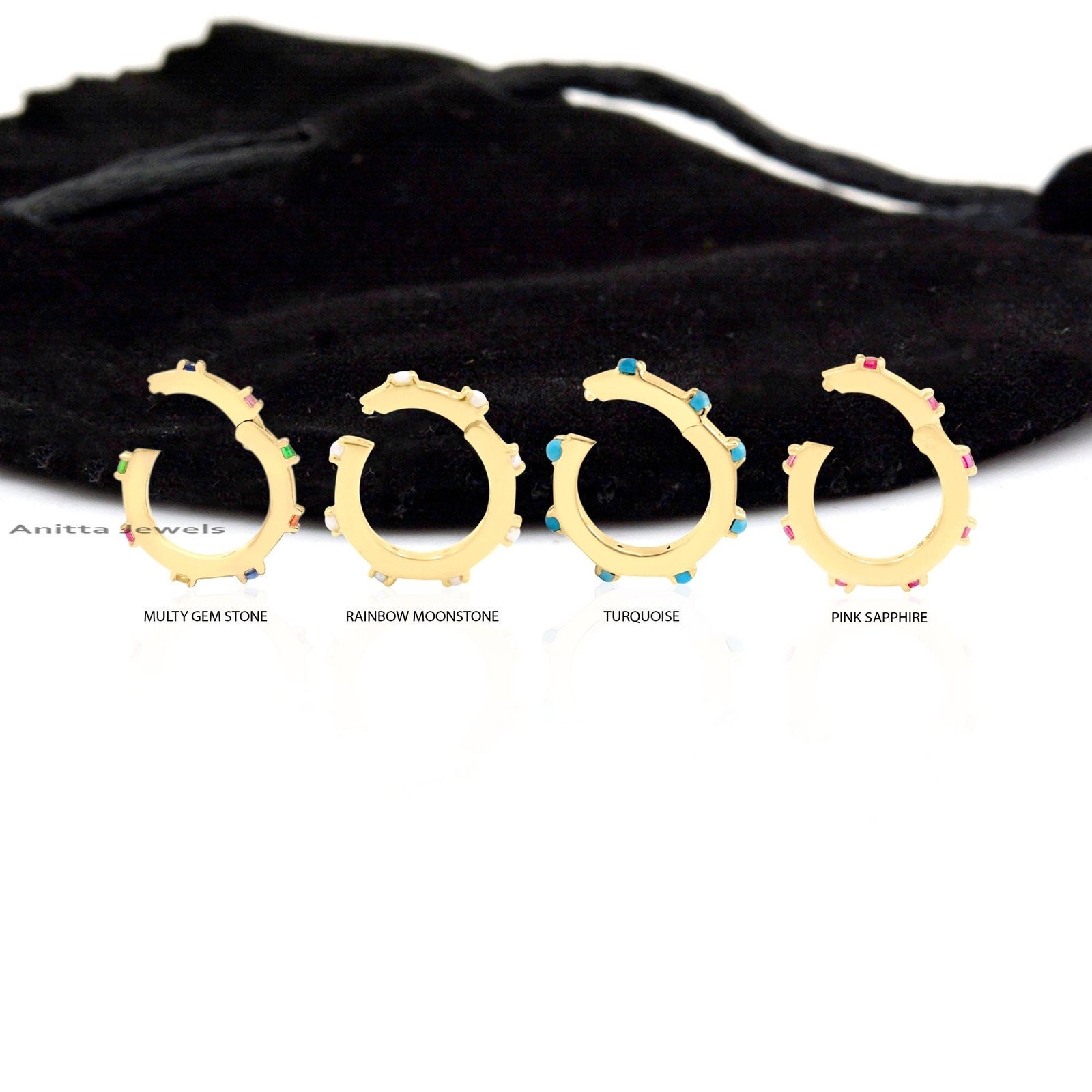 Multiple Circle Link Gold Round Charm Holder, Diamond Elongated Oval Enhancer, multi enhancer lock - View 4 - Anitta Jewels | Multiple Circle Link Gold Round Charm Holder, Diamond Elongated Oval Enhancer, multi enhancer lock - View 4 - Anitta Jewels |