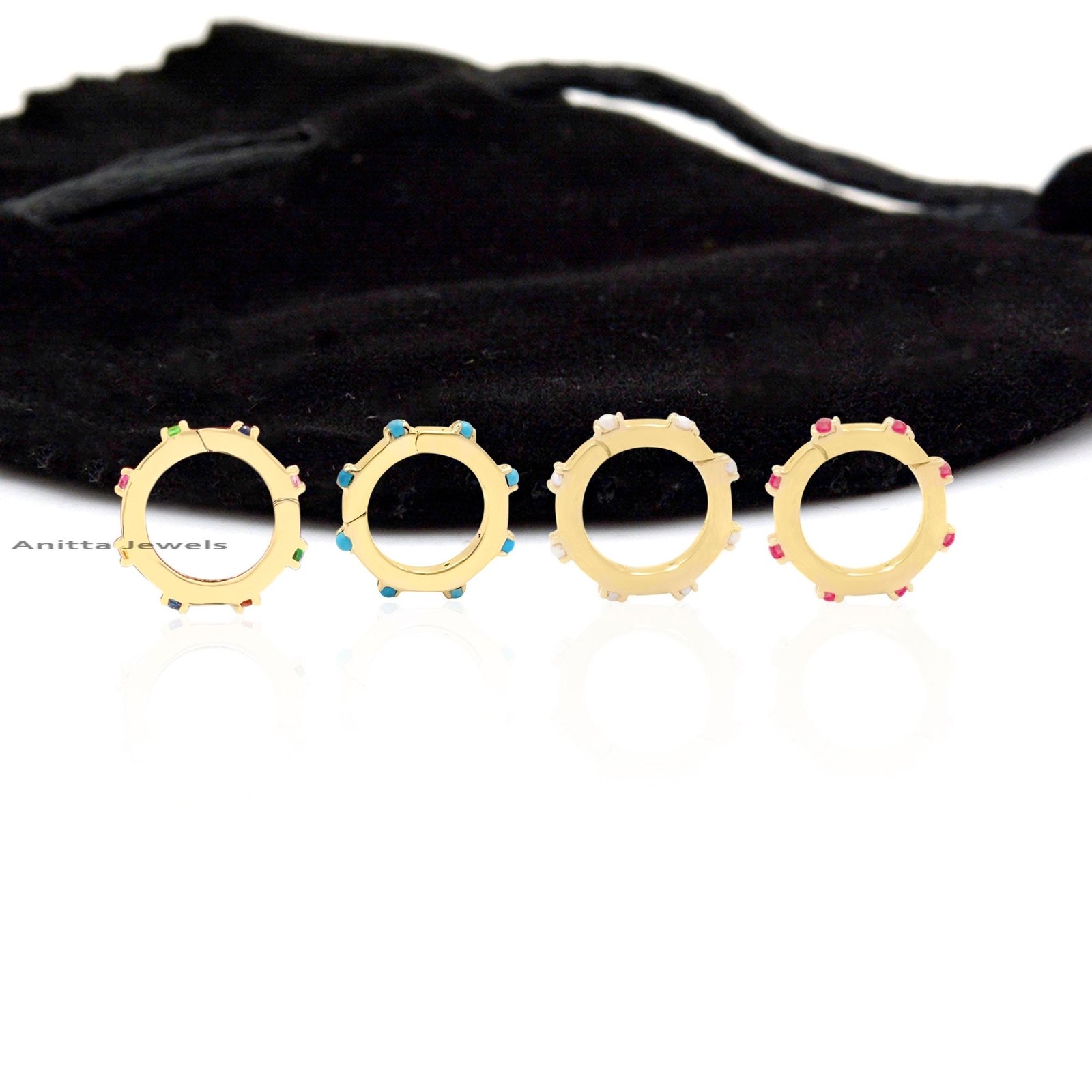 Multiple Circle Link Gold Round Charm Holder, Diamond Elongated Oval Enhancer, multi enhancer lock - View 5 - Anitta Jewels | Multiple Circle Link Gold Round Charm Holder, Diamond Elongated Oval Enhancer, multi enhancer lock - View 5 - Anitta Jewels |