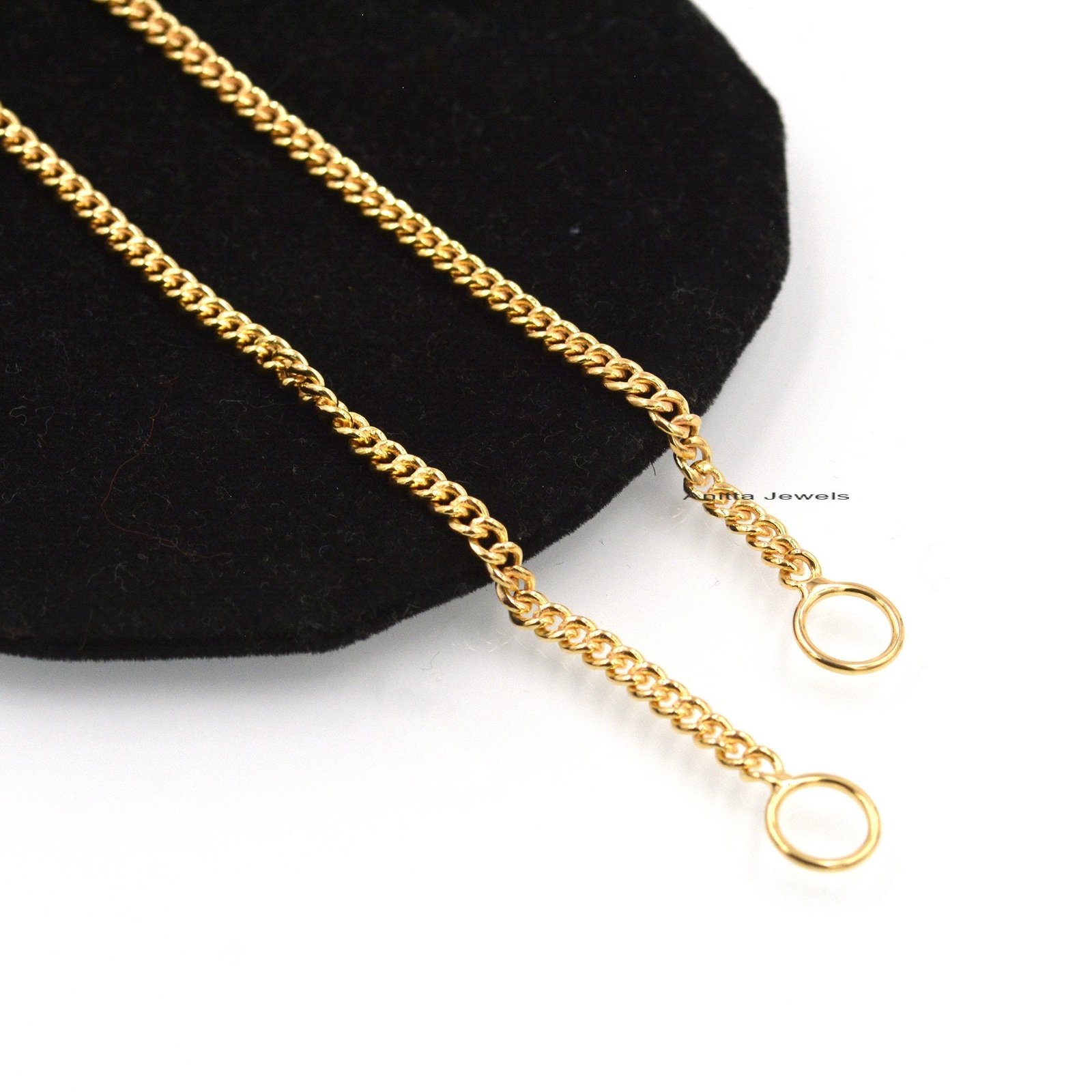 Oxidized 925 Silver Curb Chain Necklace: 14K Gold Jumpring, Handmade - Anitta Jewels | SKU: etsy_1454218857 Oxidized 925 Silver Curb Chain Necklace: 14K Gold Jumpring, Handmade - Anitta Jewels | SKU: etsy_1454218857