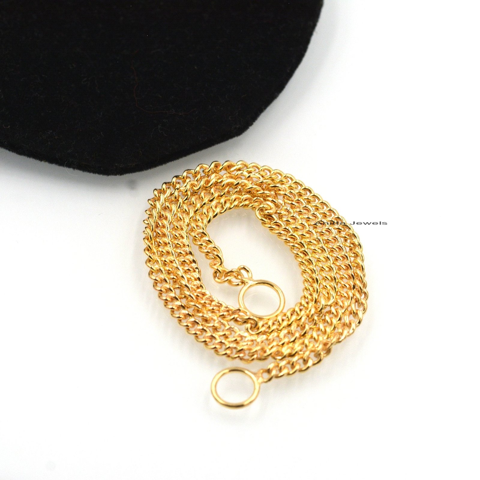 Oxidized 925 Silver Curb Chain Necklace: 14K Gold Jumpring, Handmade - View 4 - Anitta Jewels | SKU: etsy_1454218857 Oxidized 925 Silver Curb Chain Necklace: 14K Gold Jumpring, Handmade - View 4 - Anitta Jewels | SKU: etsy_1454218857