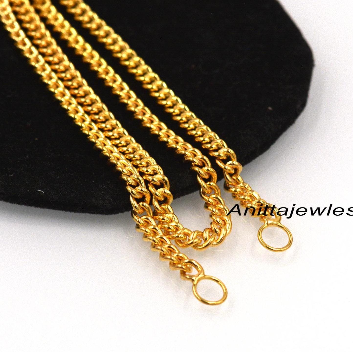 Oxidized 925 Silver Curb Chain Necklace: 14K Gold Jumpring, Handmade - View 5 - Anitta Jewels | SKU: etsy_1454218857 Oxidized 925 Silver Curb Chain Necklace: 14K Gold Jumpring, Handmade - View 5 - Anitta Jewels | SKU: etsy_1454218857