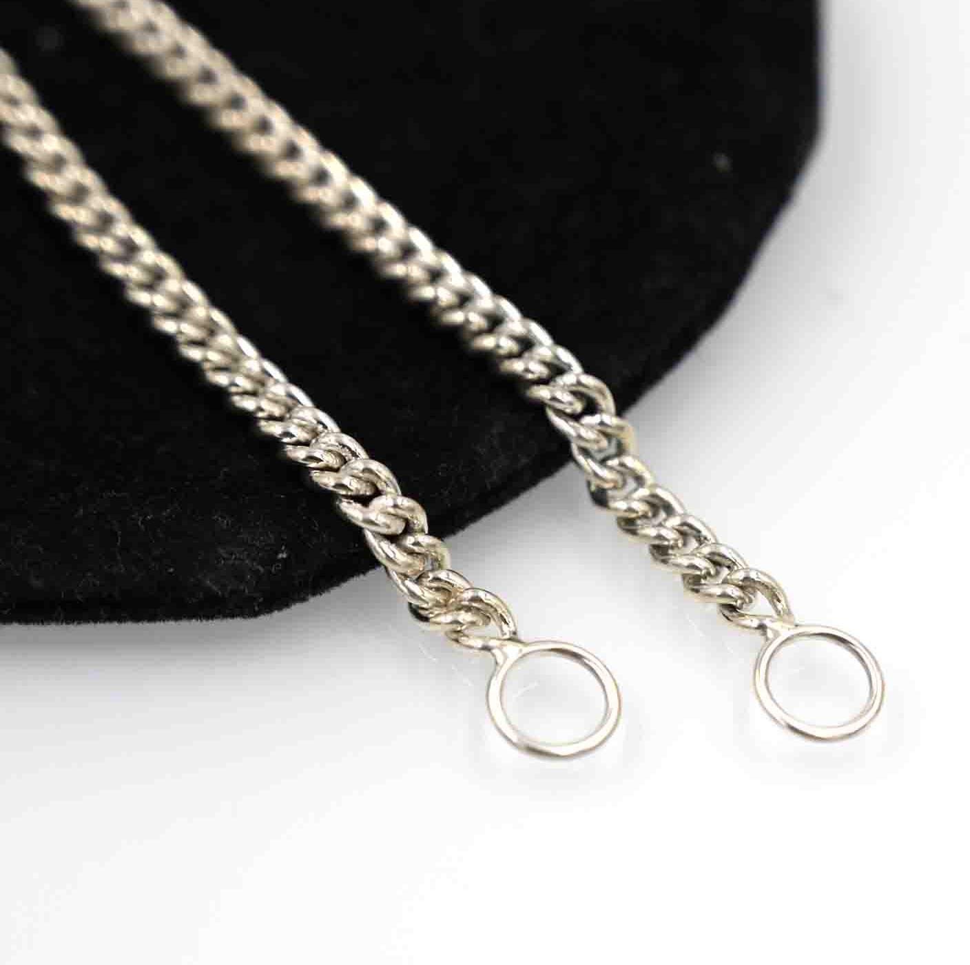Oxidized 925 Silver Curb Chain Necklace: 14K Gold Jumpring, Handmade - View 6 - Anitta Jewels | SKU: etsy_1454218857 Oxidized 925 Silver Curb Chain Necklace: 14K Gold Jumpring, Handmade - View 6 - Anitta Jewels | SKU: etsy_1454218857