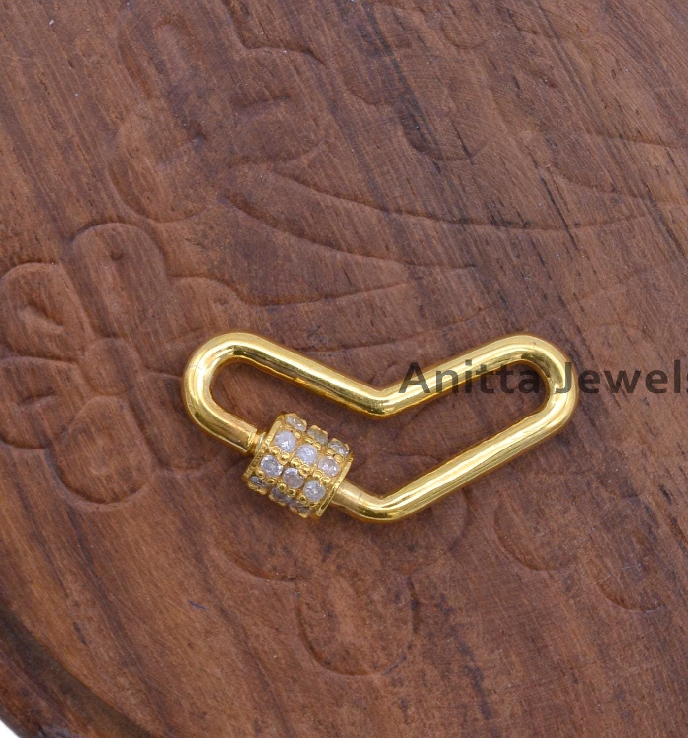 Pave Diamond 14k Gold Boomerang Carabiner Lock - Anitta Jewels | SKU: etsy_1051350221 Pave Diamond 14k Gold Boomerang Carabiner Lock - Anitta Jewels | SKU: etsy_1051350221
