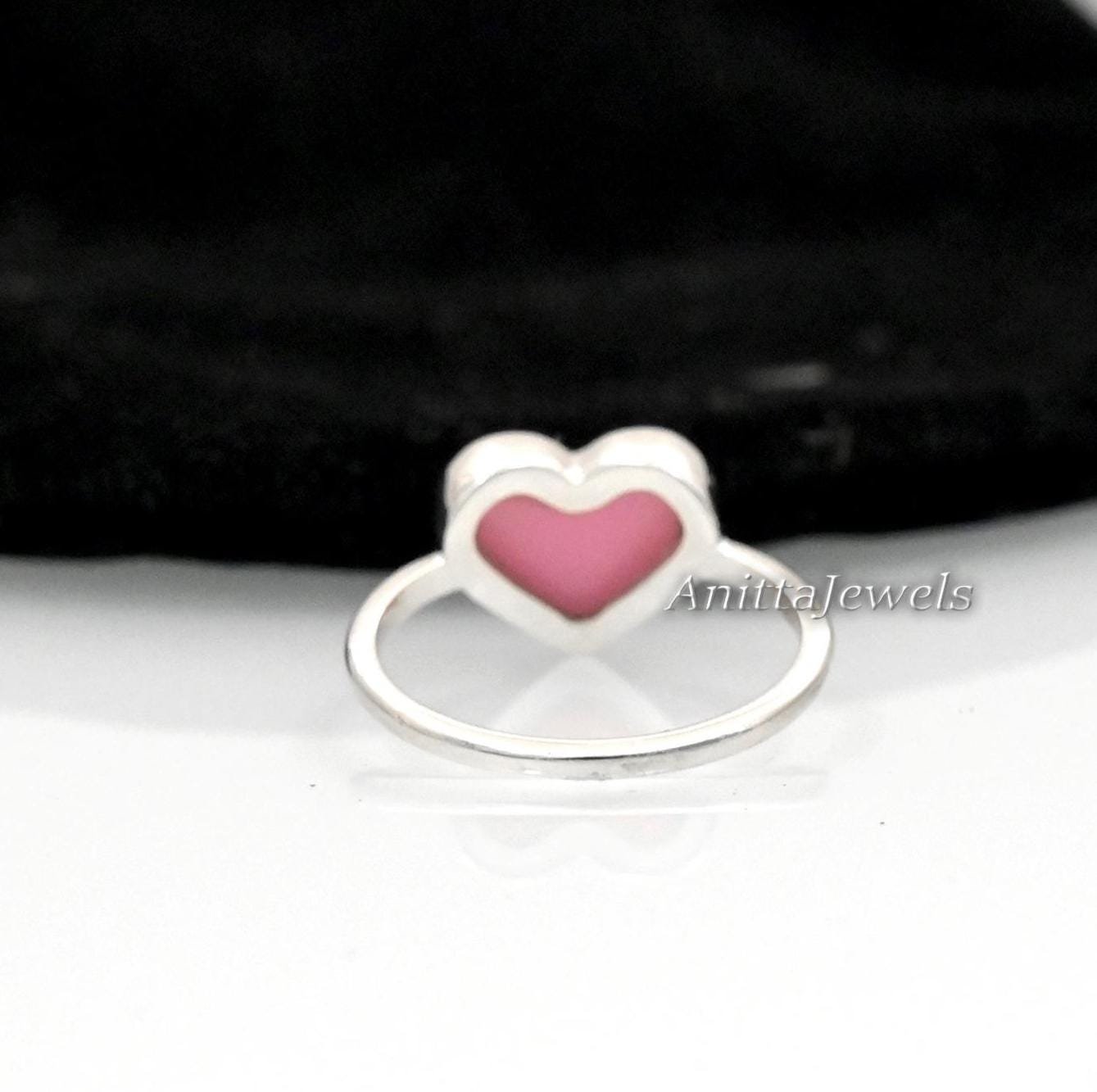 Pink Opal Heart Ring, 925 Silver Gemstone Ring - View 3 - Anitta Jewels | SKU: etsy_1489146420 Pink Opal Heart Ring, 925 Silver Gemstone Ring - View 3 - Anitta Jewels | SKU: etsy_1489146420