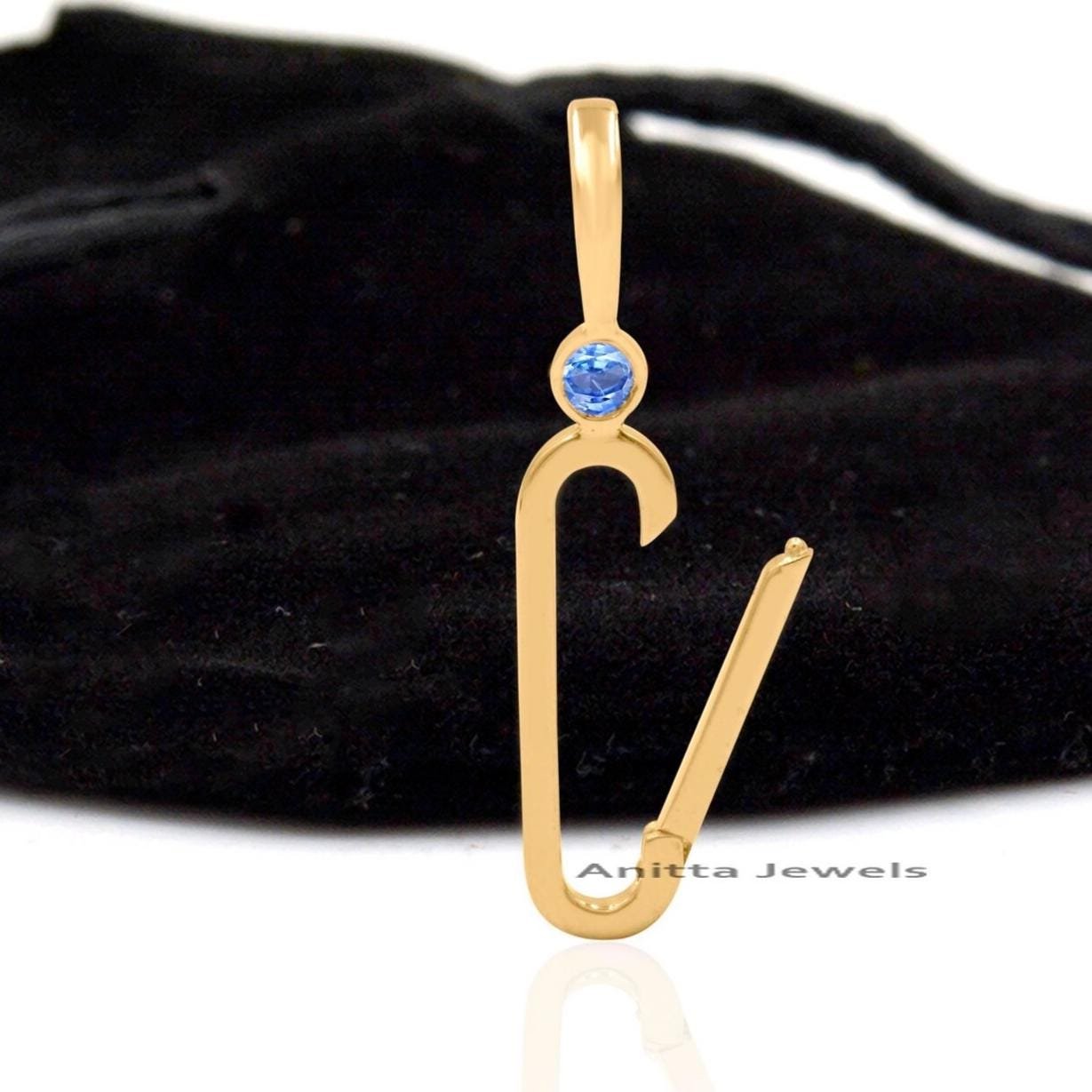 Silver Gemstone Charm Enhancer Lock: Handmade Oval Pendant - View 6 - Anitta Jewels | SKU: etsy_926369910 Silver Gemstone Charm Enhancer Lock: Handmade Oval Pendant - View 6 - Anitta Jewels | SKU: etsy_926369910