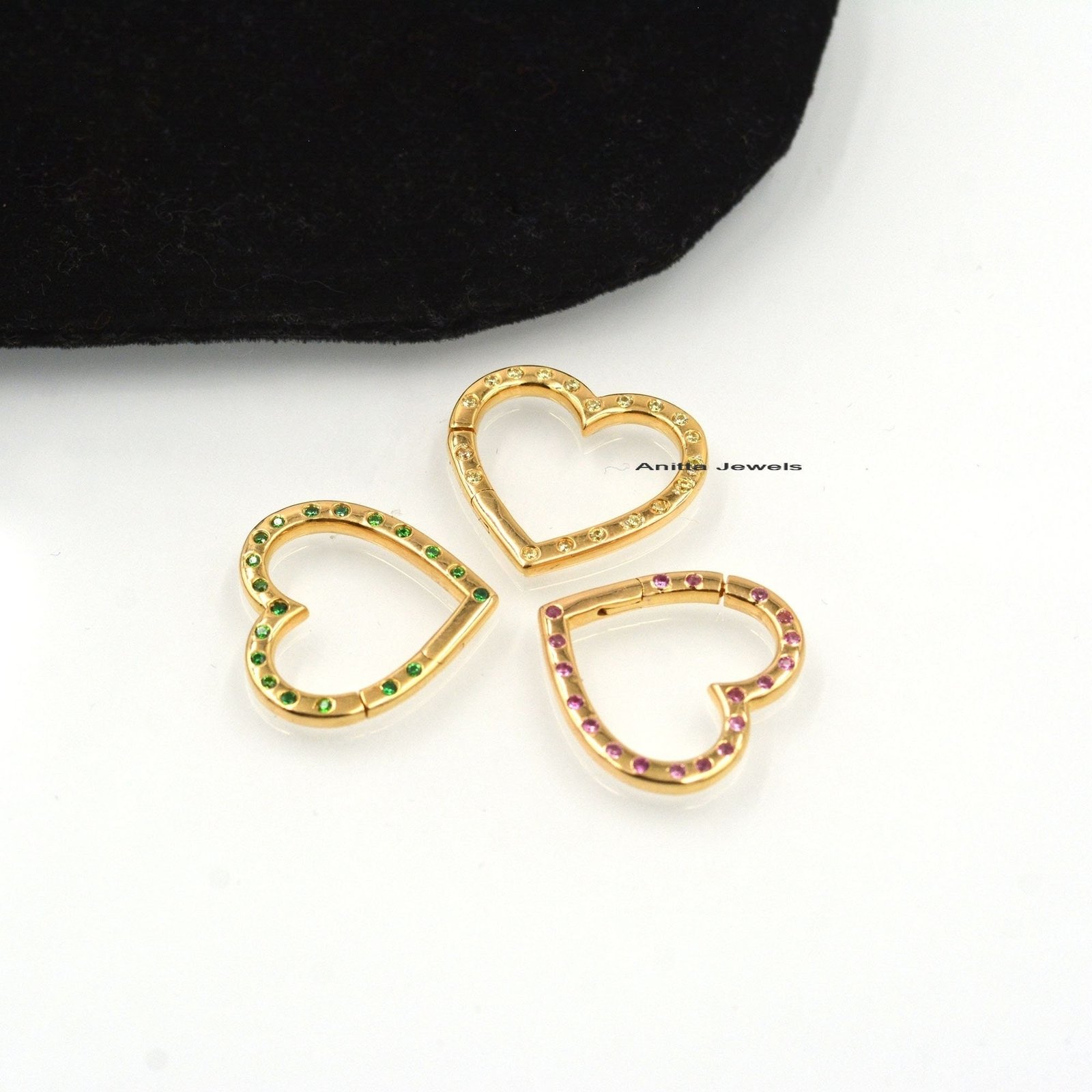 Silver Heart Enhancer Charm Holder: Gemstone Link Lock, Handmade - Anitta Jewels | SKU: etsy_918999156 Silver Heart Enhancer Charm Holder: Gemstone Link Lock, Handmade - Anitta Jewels | SKU: etsy_918999156