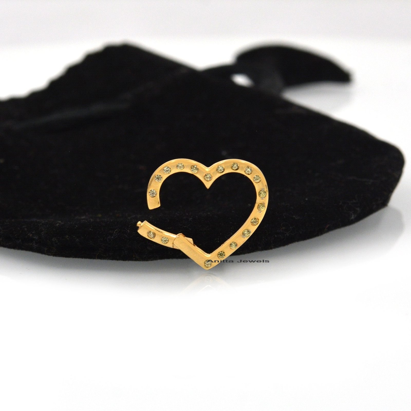 Silver Heart Enhancer Charm Holder: Gemstone Link Lock, Handmade - View 7 - Anitta Jewels | SKU: etsy_918999156 Silver Heart Enhancer Charm Holder: Gemstone Link Lock, Handmade - View 7 - Anitta Jewels | SKU: etsy_918999156