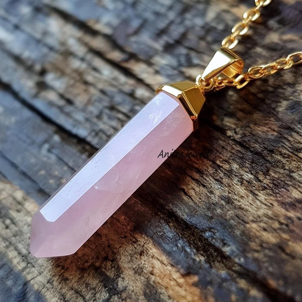 Sterling Silver Gemstone Point Pendant, Gold-Plated Moonstone Charm - Anitta Jewels | SKU: etsy_1780180666 Sterling Silver Gemstone Point Pendant, Gold-Plated Moonstone Charm - Anitta Jewels | SKU: etsy_1780180666