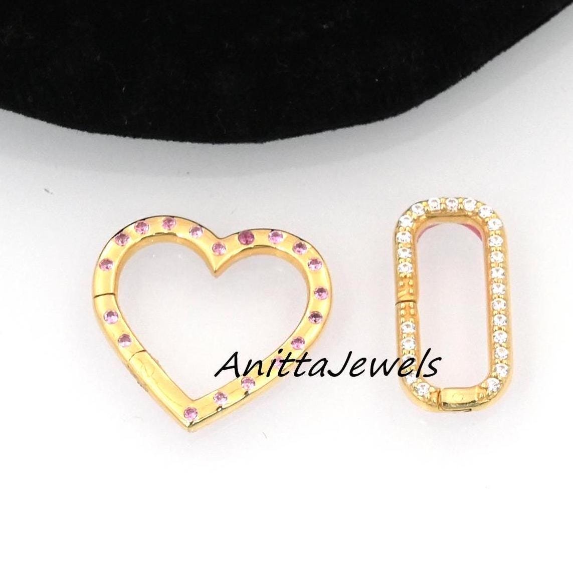 Sterling Silver Heart Enhancer Necklace: Sapphire Link Lock Clasp - Anitta Jewels | SKU: etsy_1808690023 Sterling Silver Heart Enhancer Necklace: Sapphire Link Lock Clasp - Anitta Jewels | SKU: etsy_1808690023