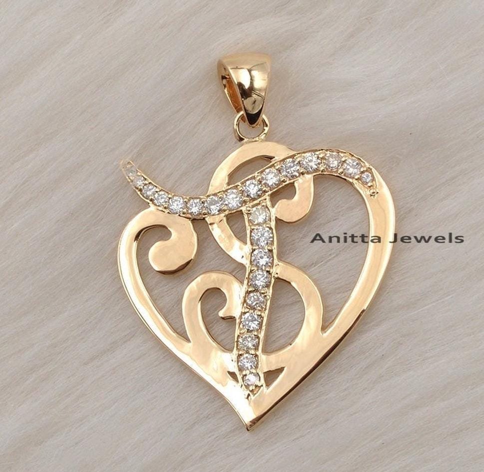 Sterling Silver Heart Initial Pendant: Letter TS Charm - Anitta Jewels | SKU: etsy_1146799219 Sterling Silver Heart Initial Pendant: Letter TS Charm - Anitta Jewels | SKU: etsy_1146799219