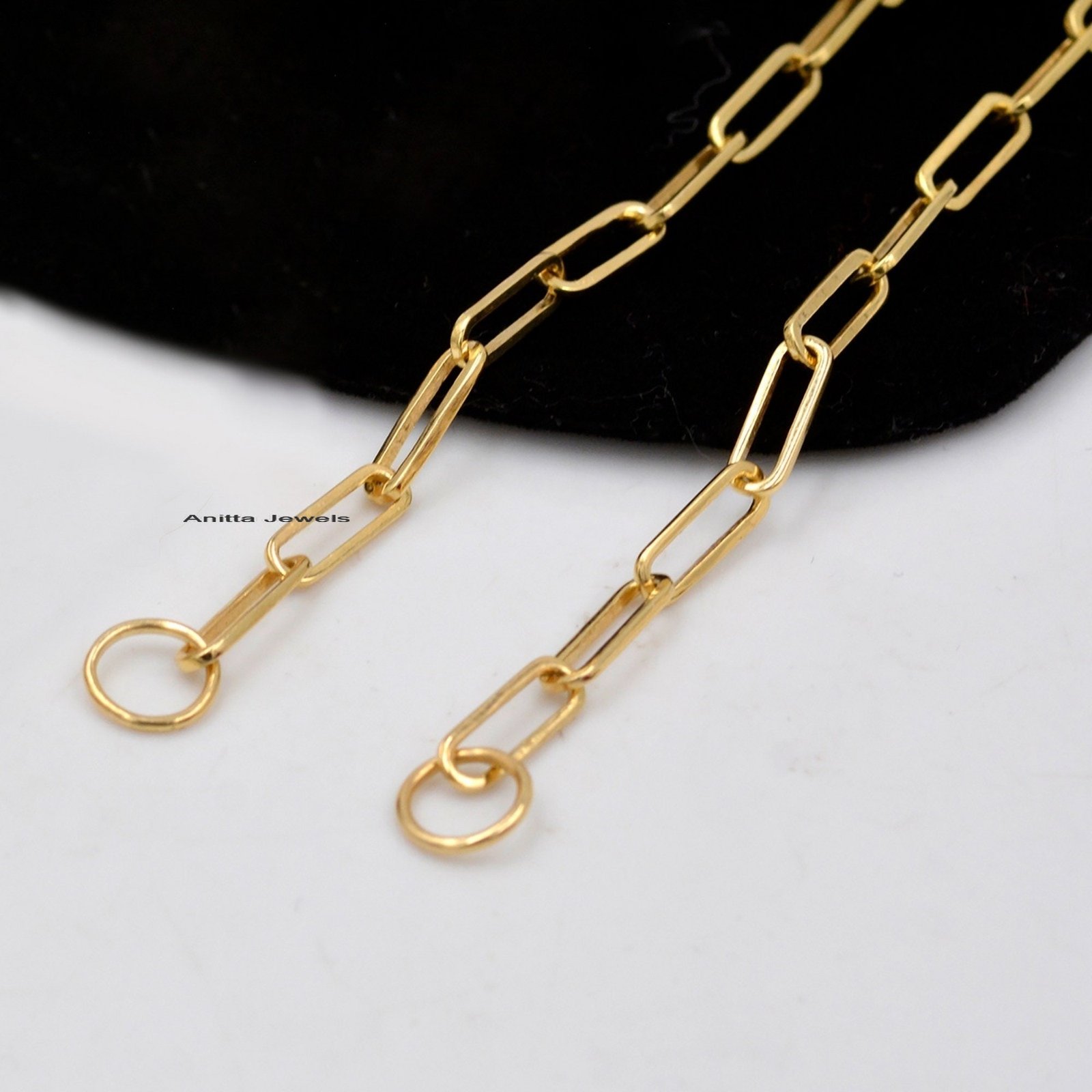 Sterling Silver Paperclip Chain Necklace: 14k Yellow Gold Plated Link - View 4 - Anitta Jewels | SKU: etsy_1056016113 Sterling Silver Paperclip Chain Necklace: 14k Yellow Gold Plated Link - View 4 - Anitta Jewels | SKU: etsy_1056016113