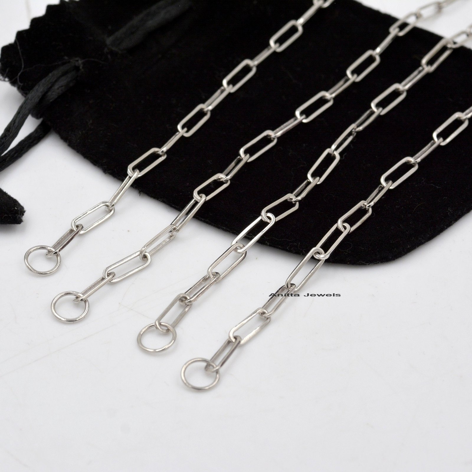 Sterling Silver Paperclip Chain Necklace: 14k Yellow Gold Plated Link - View 6 - Anitta Jewels | SKU: etsy_1056016113 Sterling Silver Paperclip Chain Necklace: 14k Yellow Gold Plated Link - View 6 - Anitta Jewels | SKU: etsy_1056016113