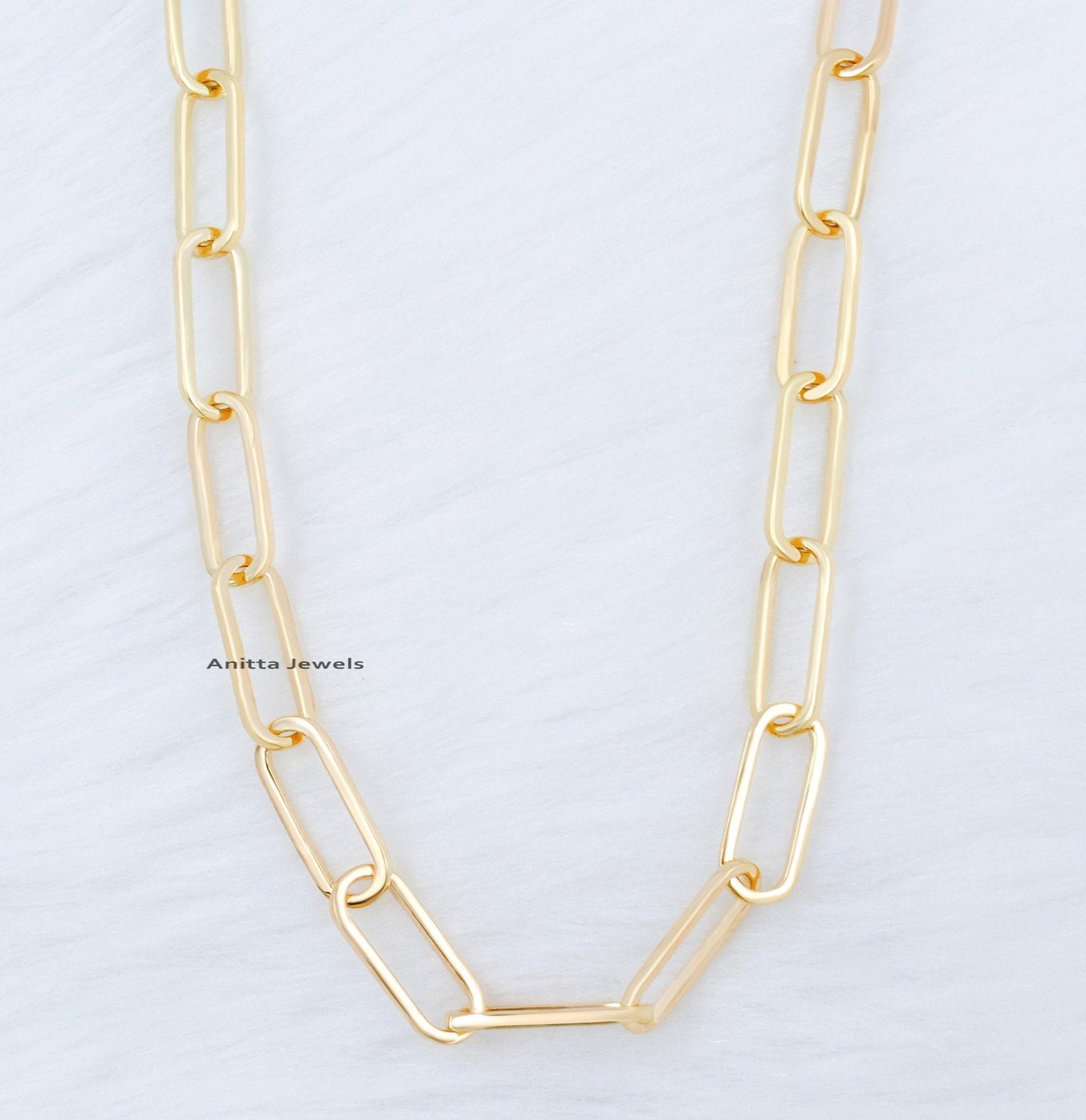 Sterling Silver Paperclip Chain Necklace, Oval Link - Anitta Jewels | SKU: etsy_1042043144 Sterling Silver Paperclip Chain Necklace, Oval Link - Anitta Jewels | SKU: etsy_1042043144