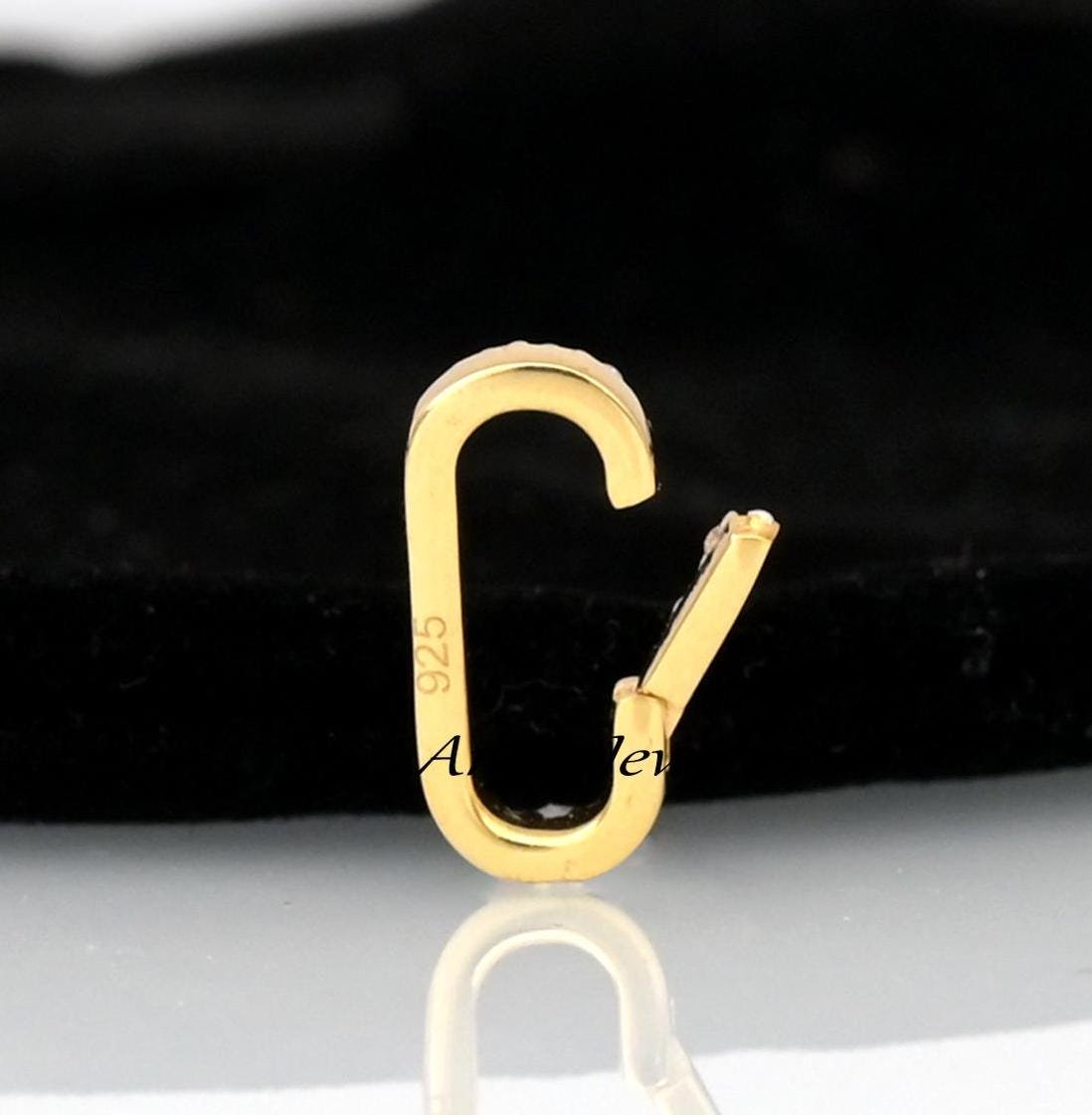 Turquoise 14K Gold Charm Enhancer: Handmade Oval Link Lock - View 6 - Anitta Jewels | SKU: etsy_1690833816 Turquoise 14K Gold Charm Enhancer: Handmade Oval Link Lock - View 6 - Anitta Jewels | SKU: etsy_1690833816