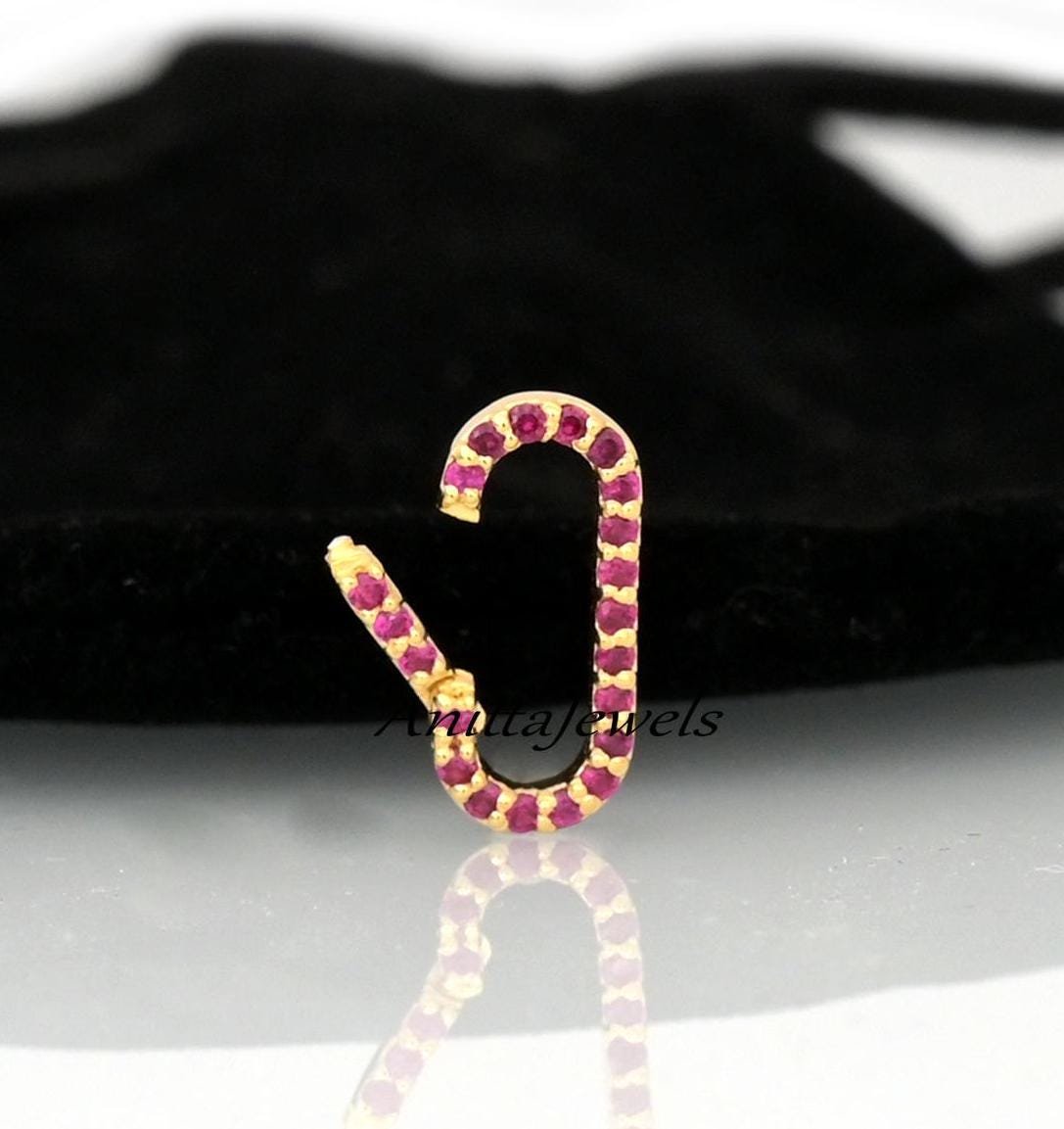 Turquoise 14K Gold Charm Enhancer: Handmade Oval Link Lock - View 7 - Anitta Jewels | SKU: etsy_1690833816 Turquoise 14K Gold Charm Enhancer: Handmade Oval Link Lock - View 7 - Anitta Jewels | SKU: etsy_1690833816