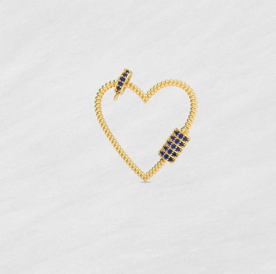 Turquoise Heart Carabiner: 925 Silver 14k Plated Lock (30 MM) - View 6 - Anitta Jewels | SKU: etsy_1094999047 Turquoise Heart Carabiner: 925 Silver 14k Plated Lock (30 MM) - View 6 - Anitta Jewels | SKU: etsy_1094999047