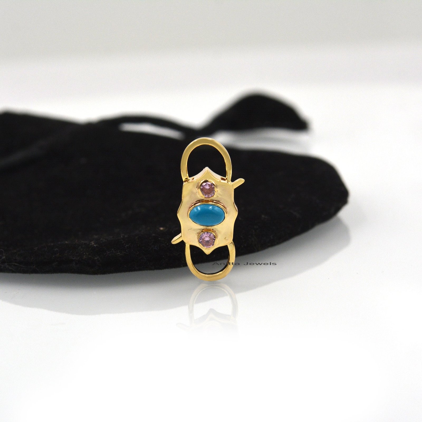 Turquoise & Pink Sapphire Padlock Pendant: 925 Silver 14k Gold Vermeil - View 4 - Anitta Jewels | SKU: etsy_1076883618 Turquoise & Pink Sapphire Padlock Pendant: 925 Silver 14k Gold Vermeil - View 4 - Anitta Jewels | SKU: etsy_1076883618