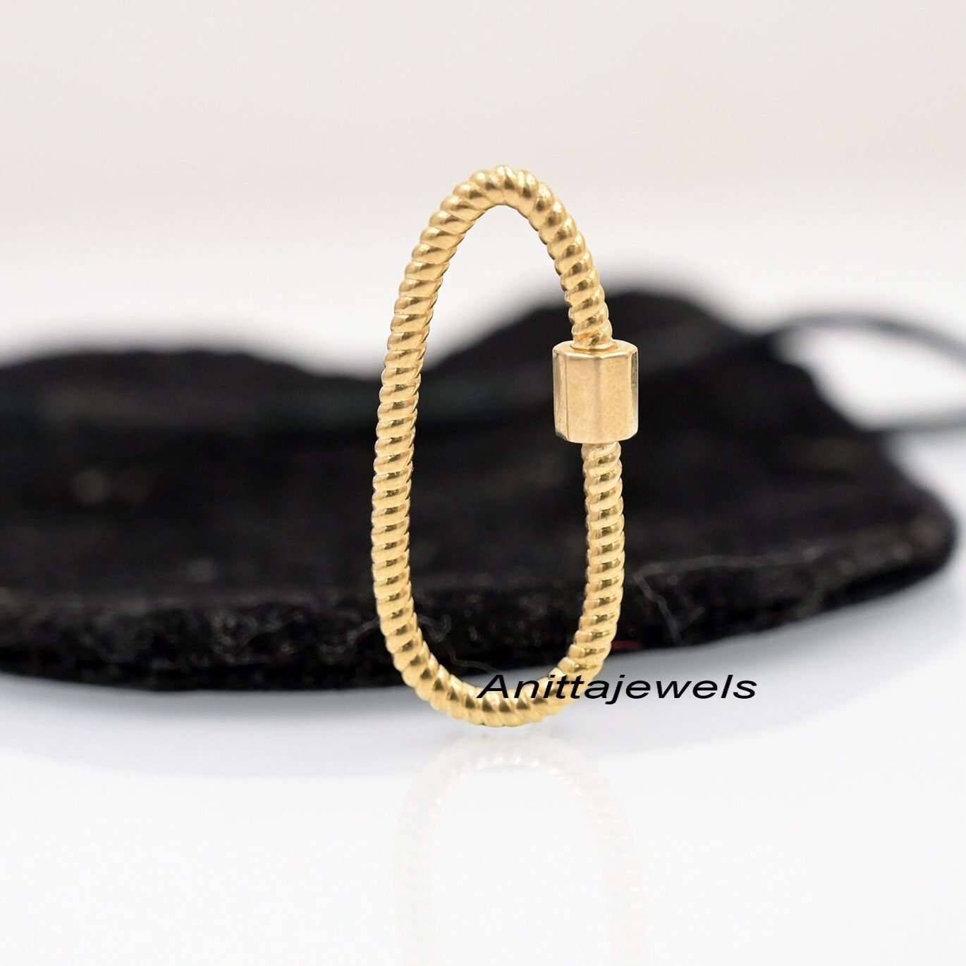 Twisted 925 Silver Carabiner Lock with Diamond - Anitta Jewels | SKU: etsy_991889564 Twisted 925 Silver Carabiner Lock with Diamond - Anitta Jewels | SKU: etsy_991889564