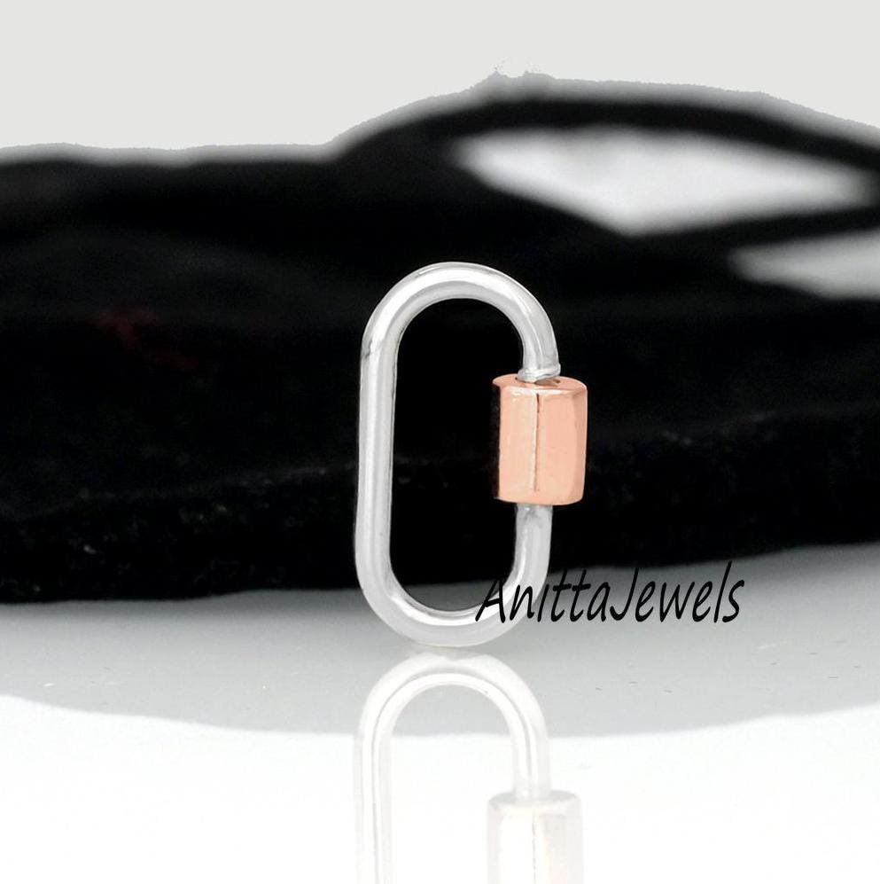 Two-Tone Carabiner Lock: 9k Gold Nut, 925 Silver Wire - Anitta Jewels | SKU: etsy_1021012496 Two-Tone Carabiner Lock: 9k Gold Nut, 925 Silver Wire - Anitta Jewels | SKU: etsy_1021012496