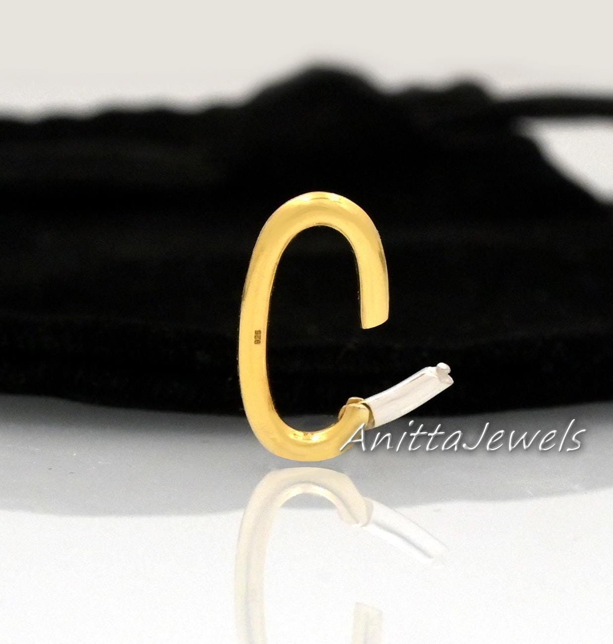 Two-Tone Oval Enhancer: Handmade 925 Silver Link Lock (20x10 MM) - Anitta Jewels | SKU: etsy_1114106132 Two-Tone Oval Enhancer: Handmade 925 Silver Link Lock (20x10 MM) - Anitta Jewels | SKU: etsy_1114106132