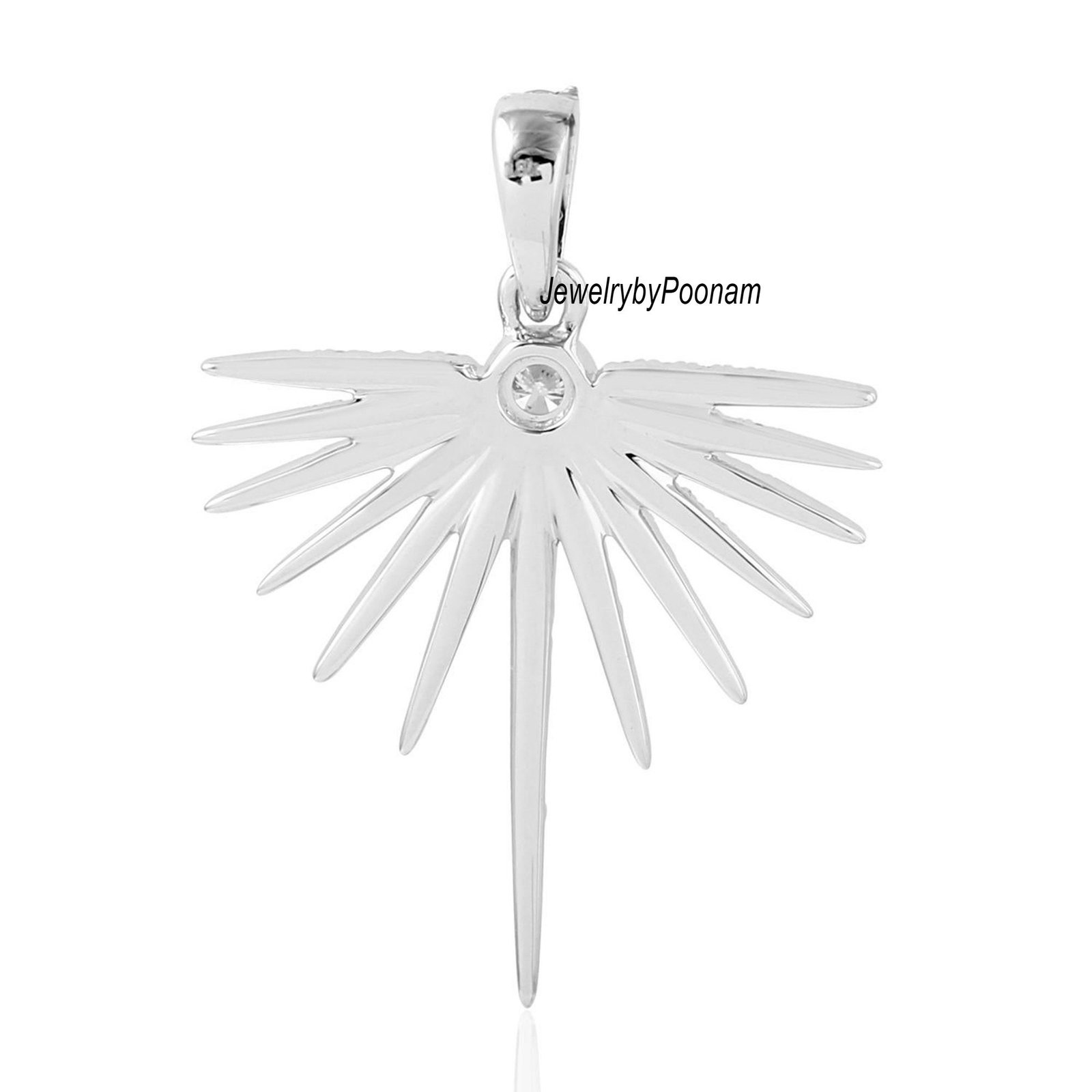 14k Gold Moissanite Starburst Pendant: Handmade Diamond Charm - View 5 - Jewelry By Poonam | SKU: PJP- 14k Gold Moissanite Starburst Pendant: Handmade Diamond Charm - View 5 - Jewelry By Poonam | SKU: PJP-
